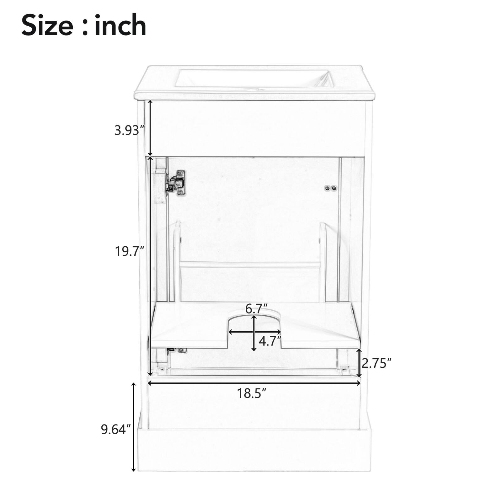Size: inch  
3.93"  
19.7"  
6.7"  
4.7"  
2.75"  
18.5"  
9.64"