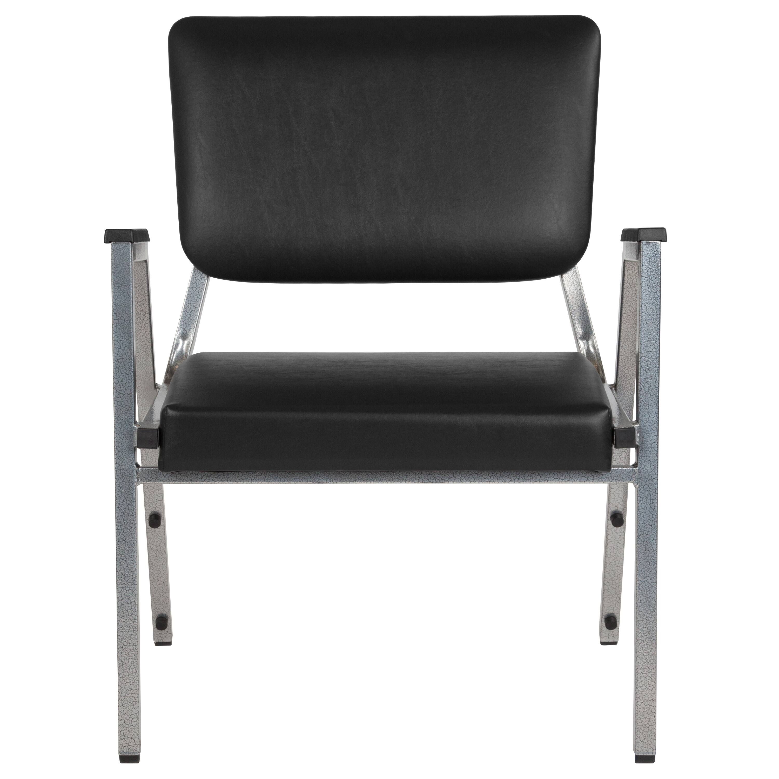 Alt View 7. Emma + Oliver - 1000 lb. Antimicrobial Bariatric Open Back medical Guest Arm Chair - Black Vinyl.