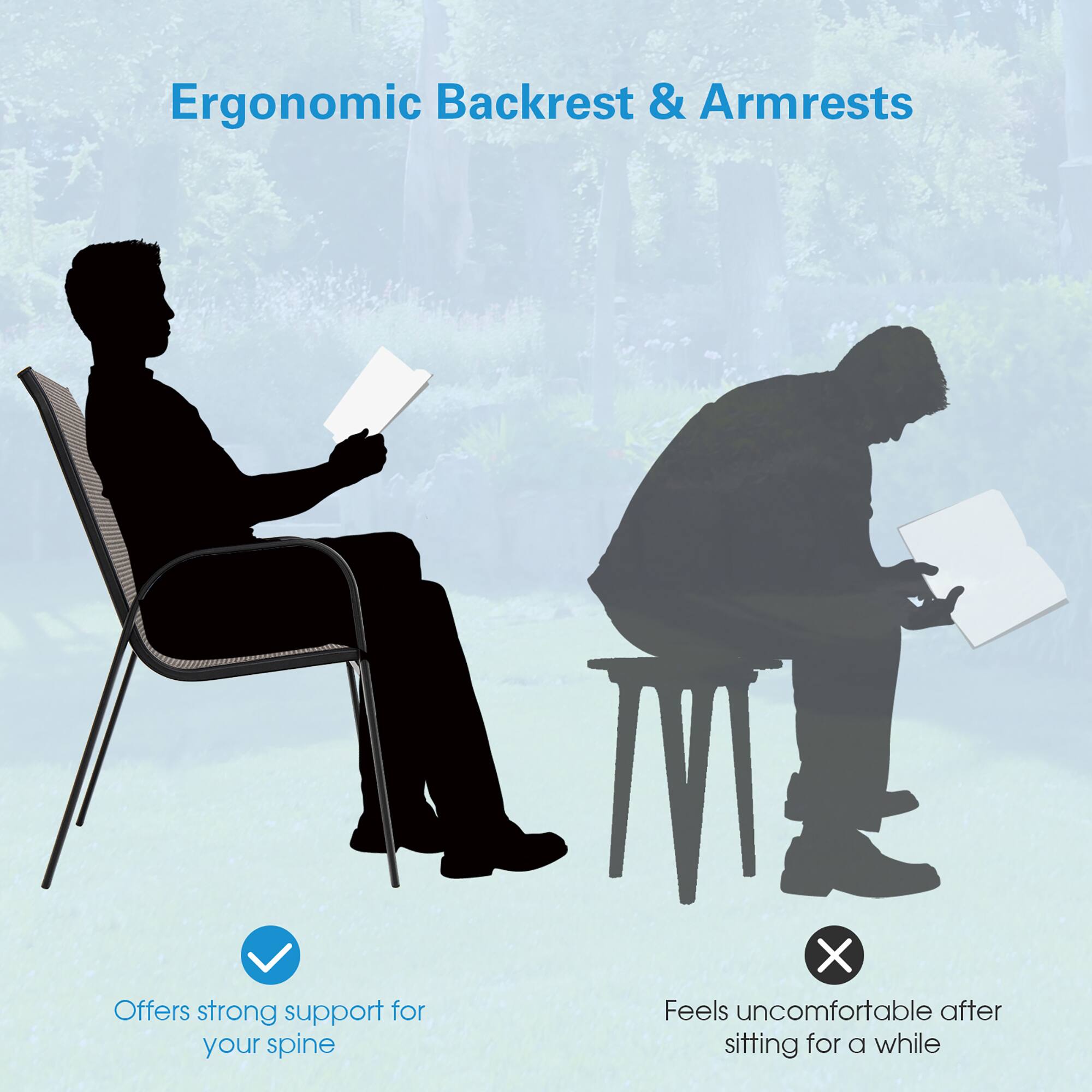 Ergonomic Backrest & Armrests
Offers strong support for your spine
Feels uncomfortable after sitting for a while