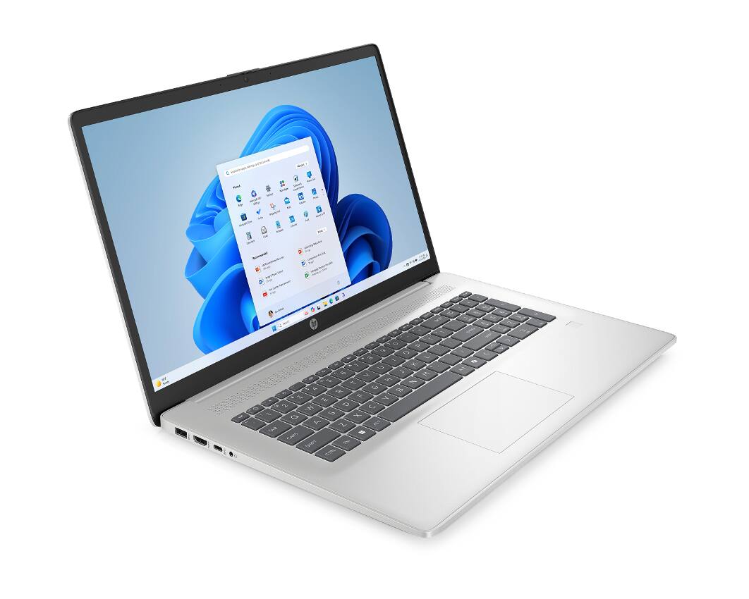 Alt View 2. HP - HP AI BE6J9UA#ABA Natural Silver Laptop, Ultra 7-255U, 16GB, 512GB SSD, 17.3 FHD (1920x1080), Win 11 Pro - Natural Silver.