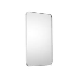 VEVOR - Wall Mounted Makeup Mirror, 0.15" Thick, 22" x 30" Mirror with Aluminium Alloy Frame & Explosion-Proof Film - Silver