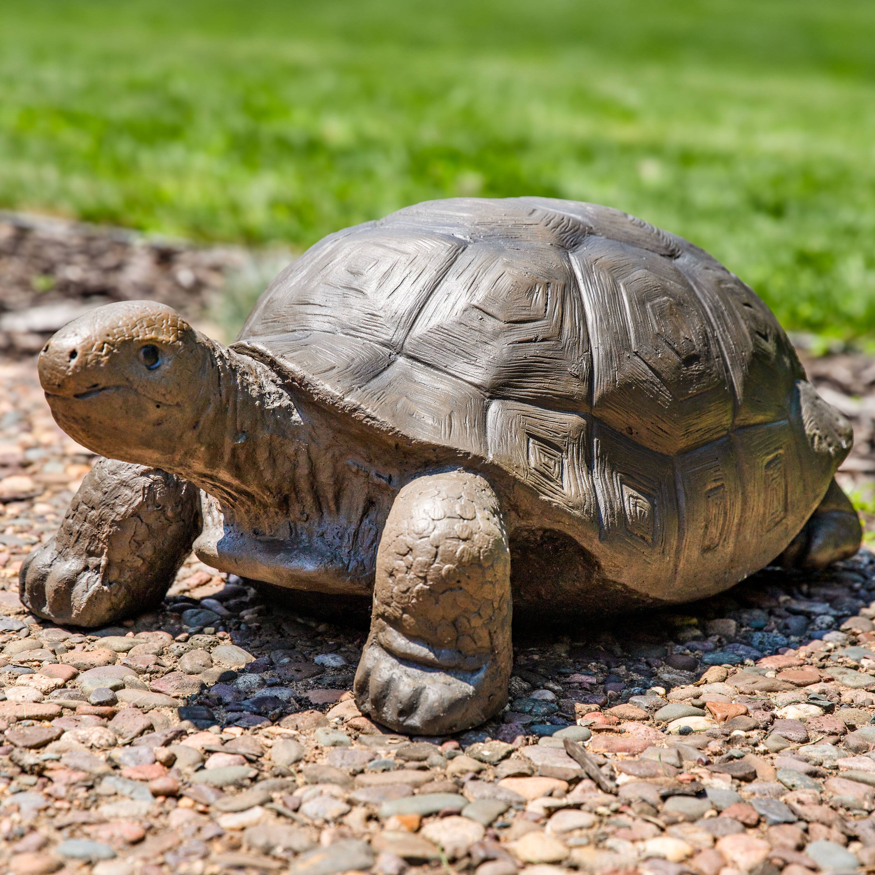 Alt View 5. Sunnydaze - Talia the Tortoise Indoor/Outdoor Garden Statue - 12 in - Light Brown.