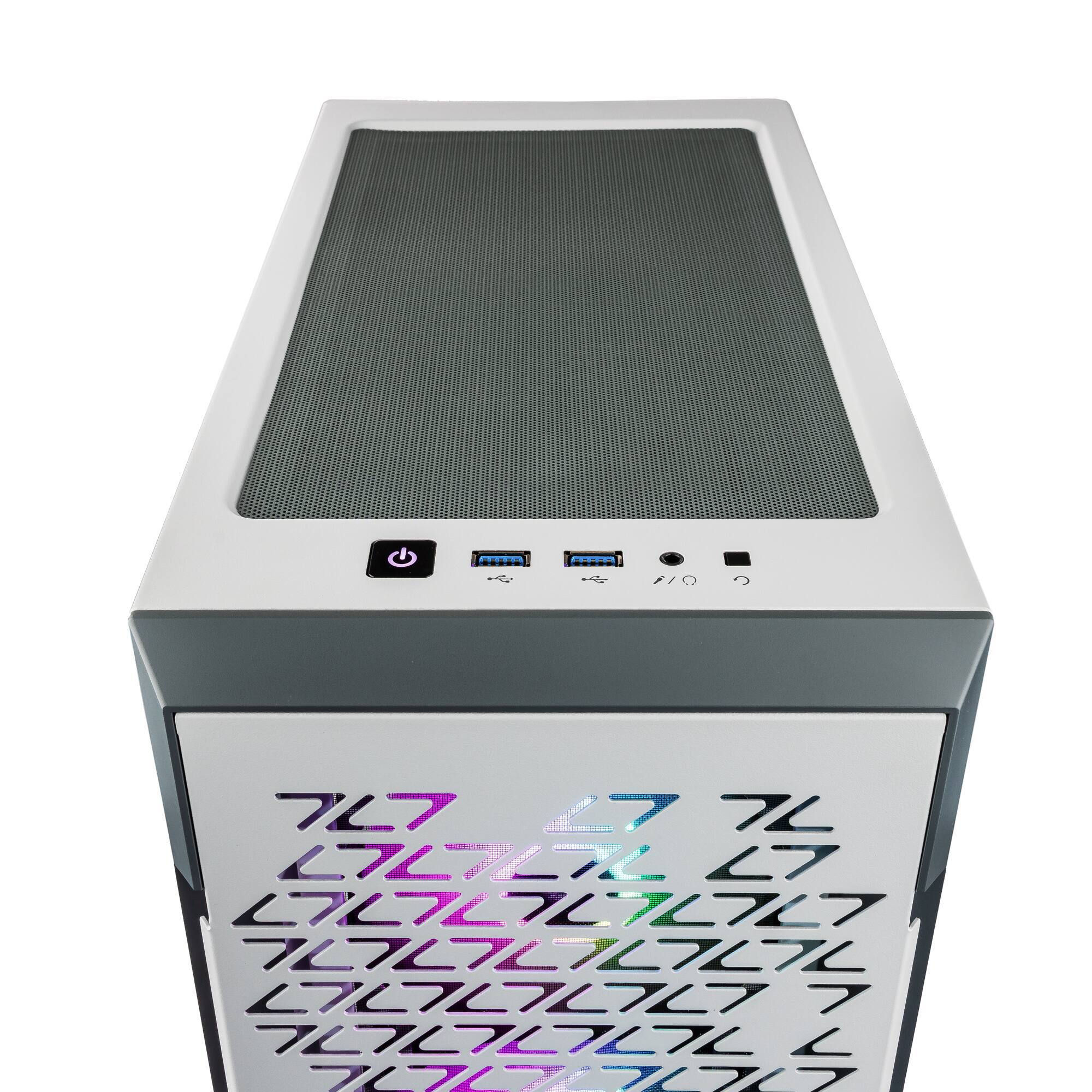 Alt View 7. Velztorm - Velztorm White Ferrux II Custom Gaming Desktop (Intel i9 12900K, 32GB, 2TB SSD, RTX 5060, Win 11 Pro ) - White.