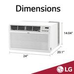 LG - 10,000 BTU 440 Sq. Ft. 230V Through-the-Wall Air Conditioner with 11,200 BTU Supplemental Heat - White