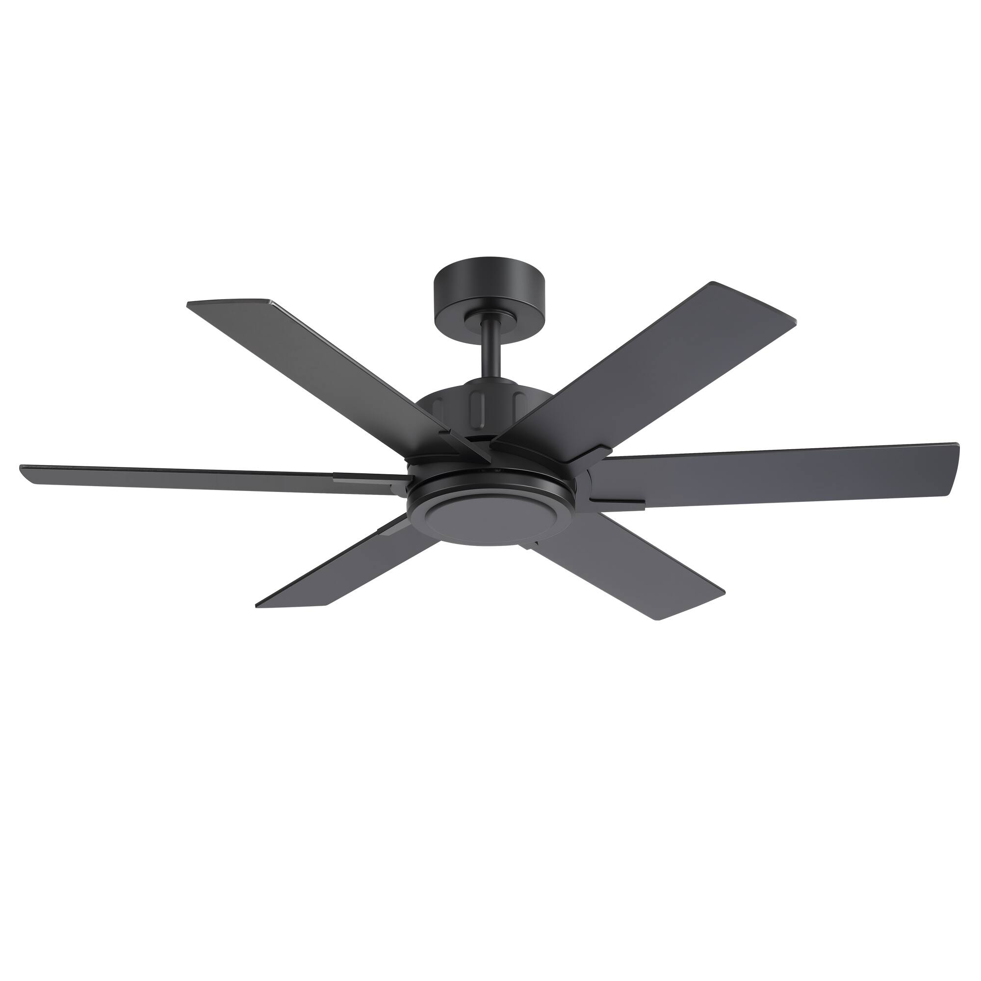 Alt View 9. Breezary - 48-Inch Modern Versatile Ceiling Fan with 6 Plywood Blades, DC Motor, 6-Speed Remote, Timer, Downrod Mount - 48-Inch Black and Walnut.