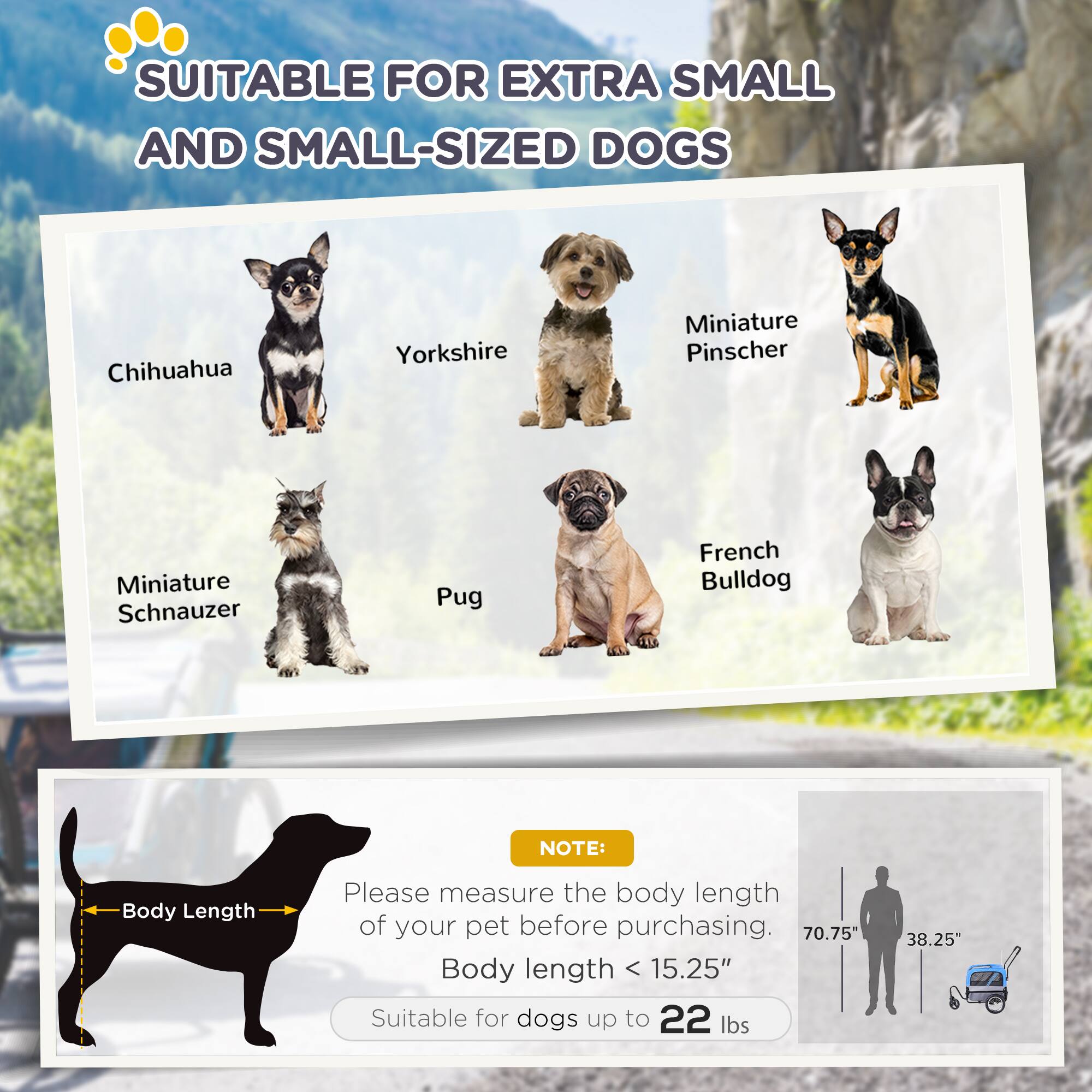 Alt View 1. Aosom - 2-in-1 Small Dog Bike Trailer and Bike Stroller with Hitch, Bicycle Trailer Sidecar Bike Wagon Cart Carrier Attachment.