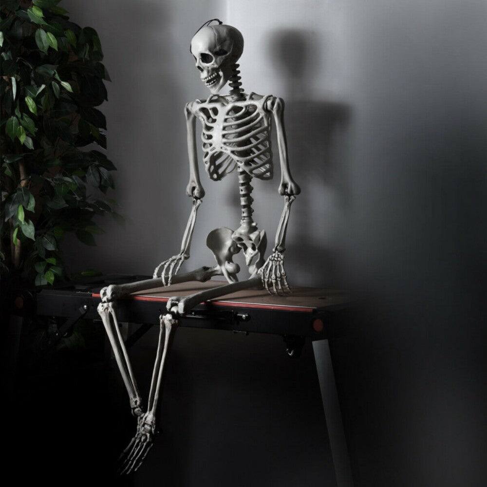 Alt View 1. Boyel Living - Life-Size Hanging Skeleton Decor for Halloween - white.
