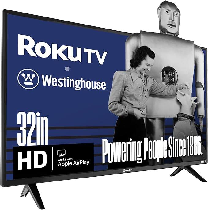 Westinghouse - 32" Smart ROKU TV, HD Flat Screen with Wi-Fi, Bluetooth, Mobile App, AirPlay, Alexa & Google
