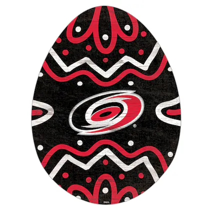 Front. Fan Creations - Carolina Hurricanes 12" Easter Egg Cutout Sign - Multicolor.