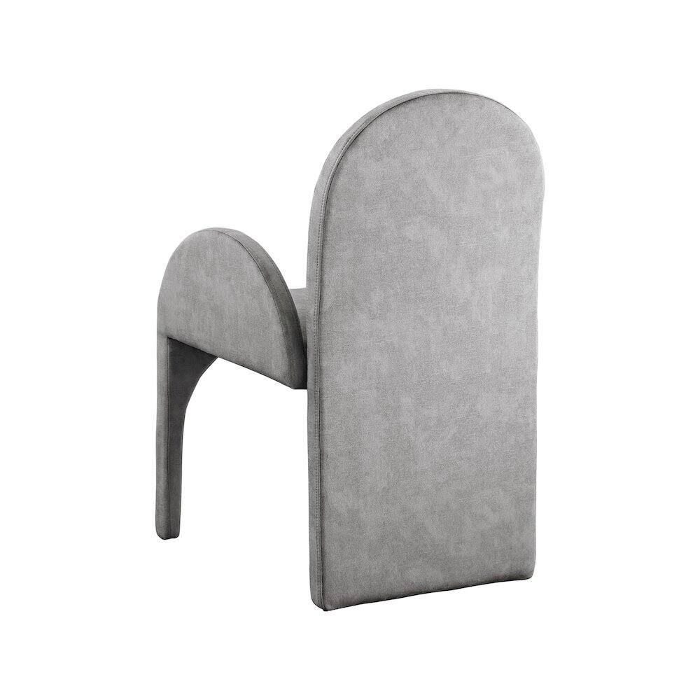 Alt View 1. Meridian Furniture - Summer Grey Velvet Dining Arm Chair, Set of 2 - Grey.