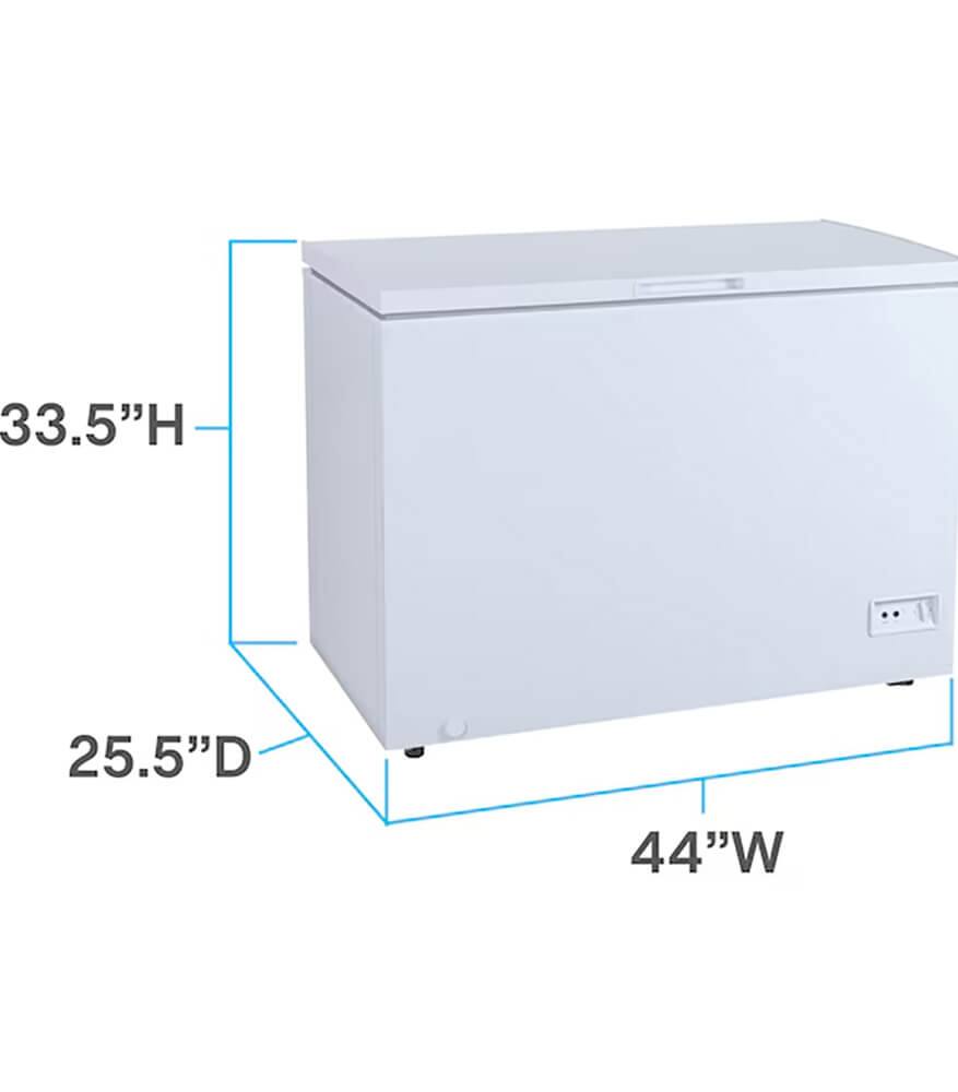 33.5" H  
25.5" D  
44" W