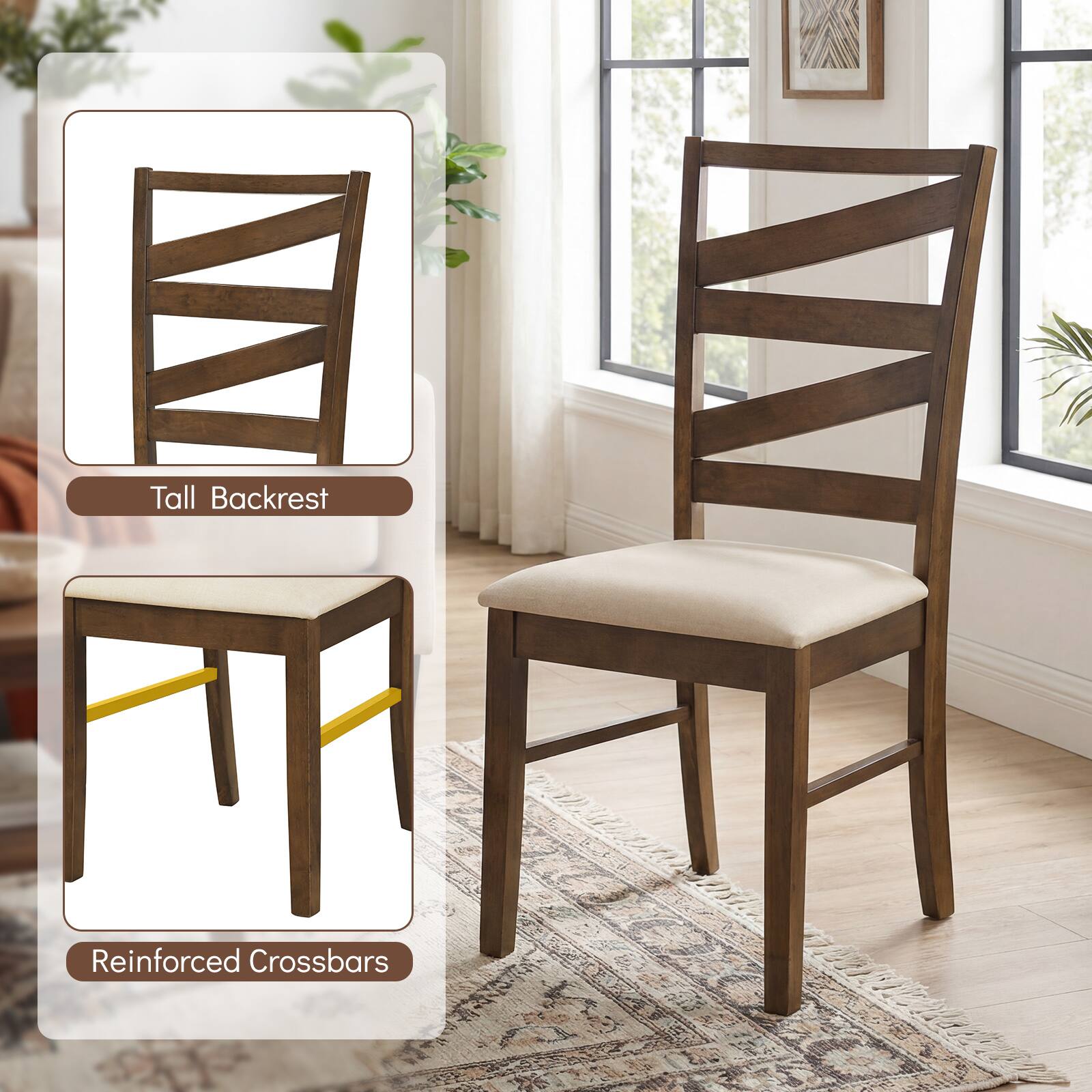 Tall Backrest  
Reinforced Crossbars