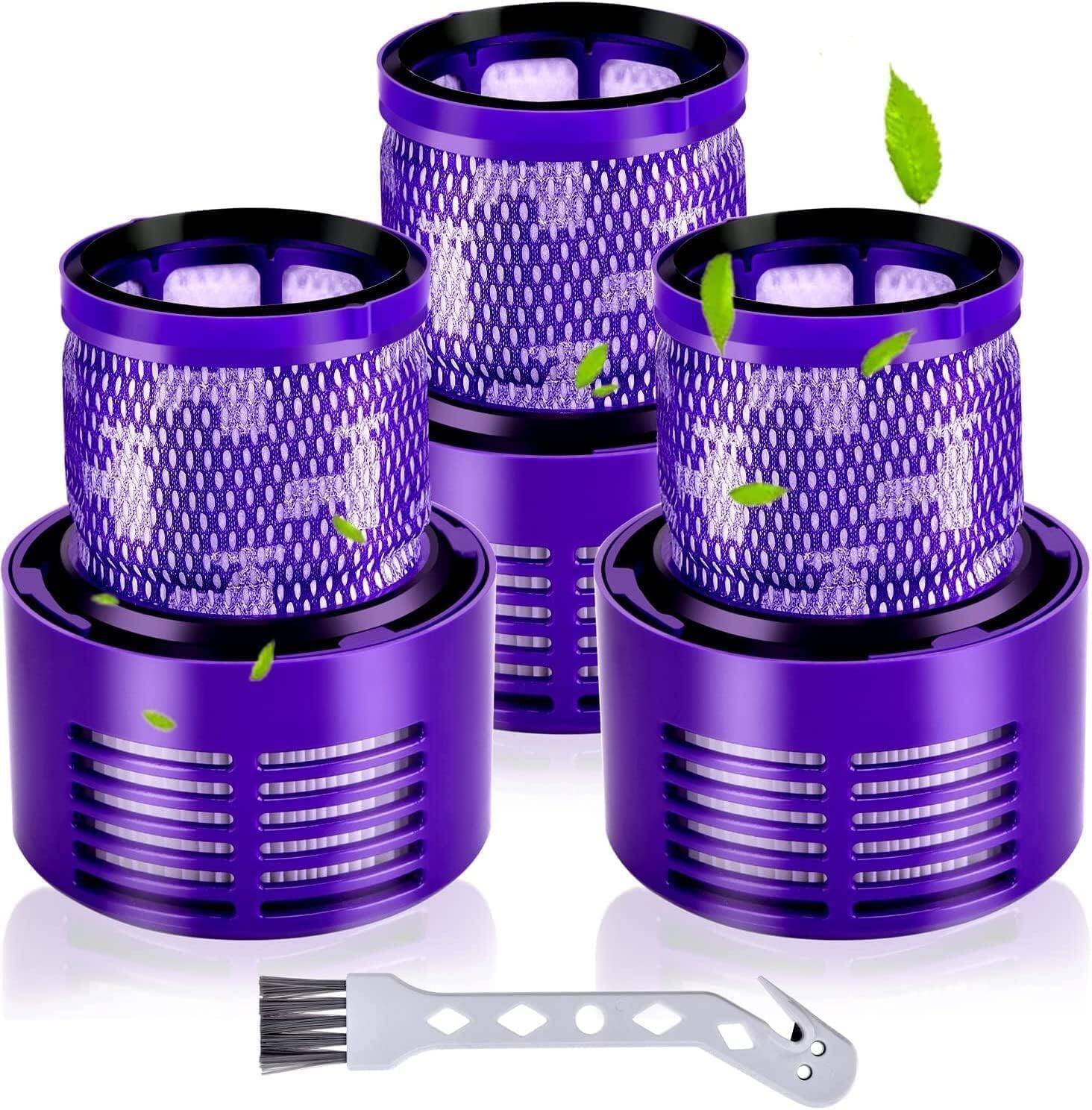 Front. RTMB - 3-Pack Washable Filters for Dyson V10/SV12 – Replaces Part 969082-01.