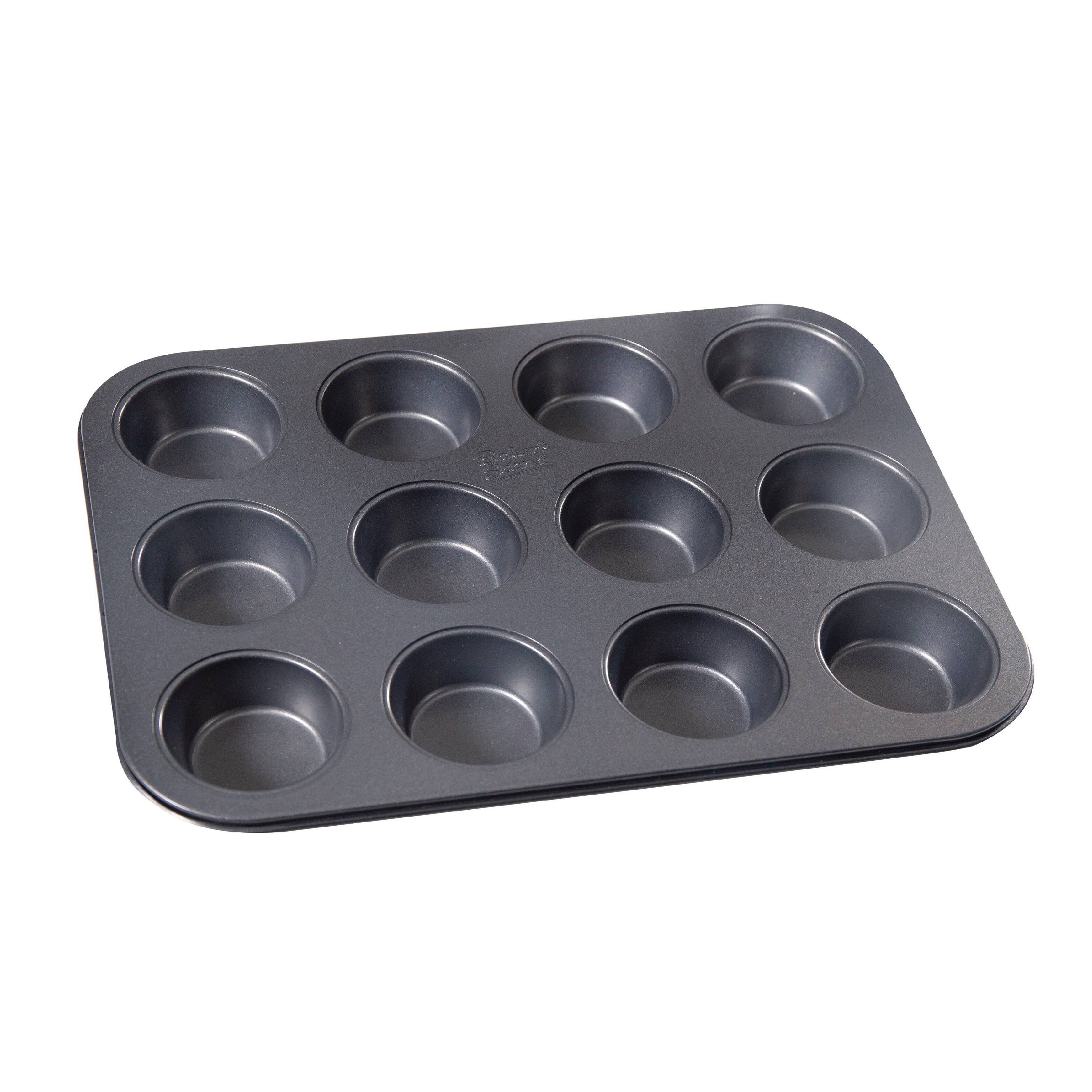 Alt View 1. Baker's Secret - Baker's Secret Non-stick 12 Cup Muffin Pan 11"x15.7" Advanced Collection Carbon Steel - Dark Grey.