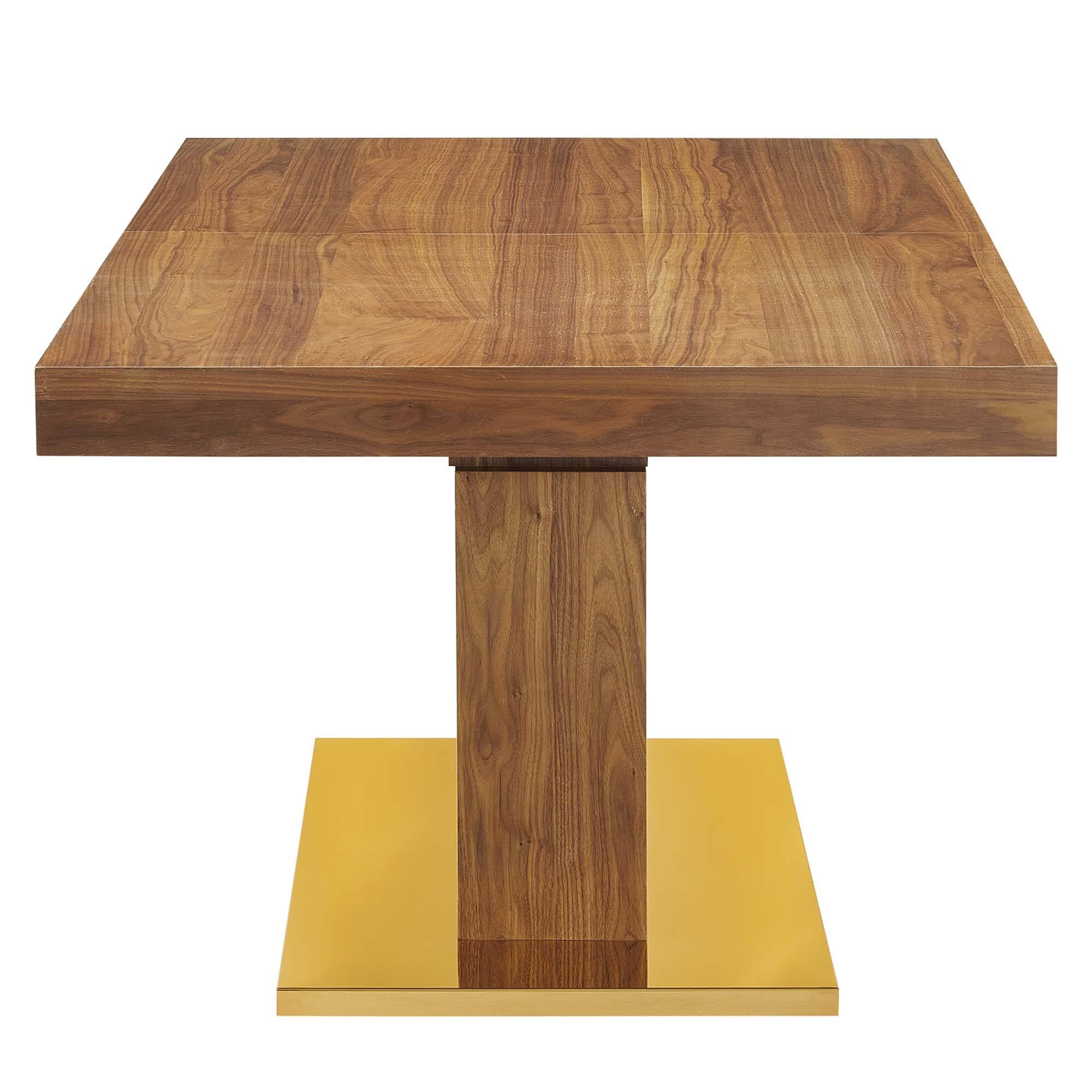 Angle. Modway - Vector Expandable Dining Table by Modway - Walnut Gold.