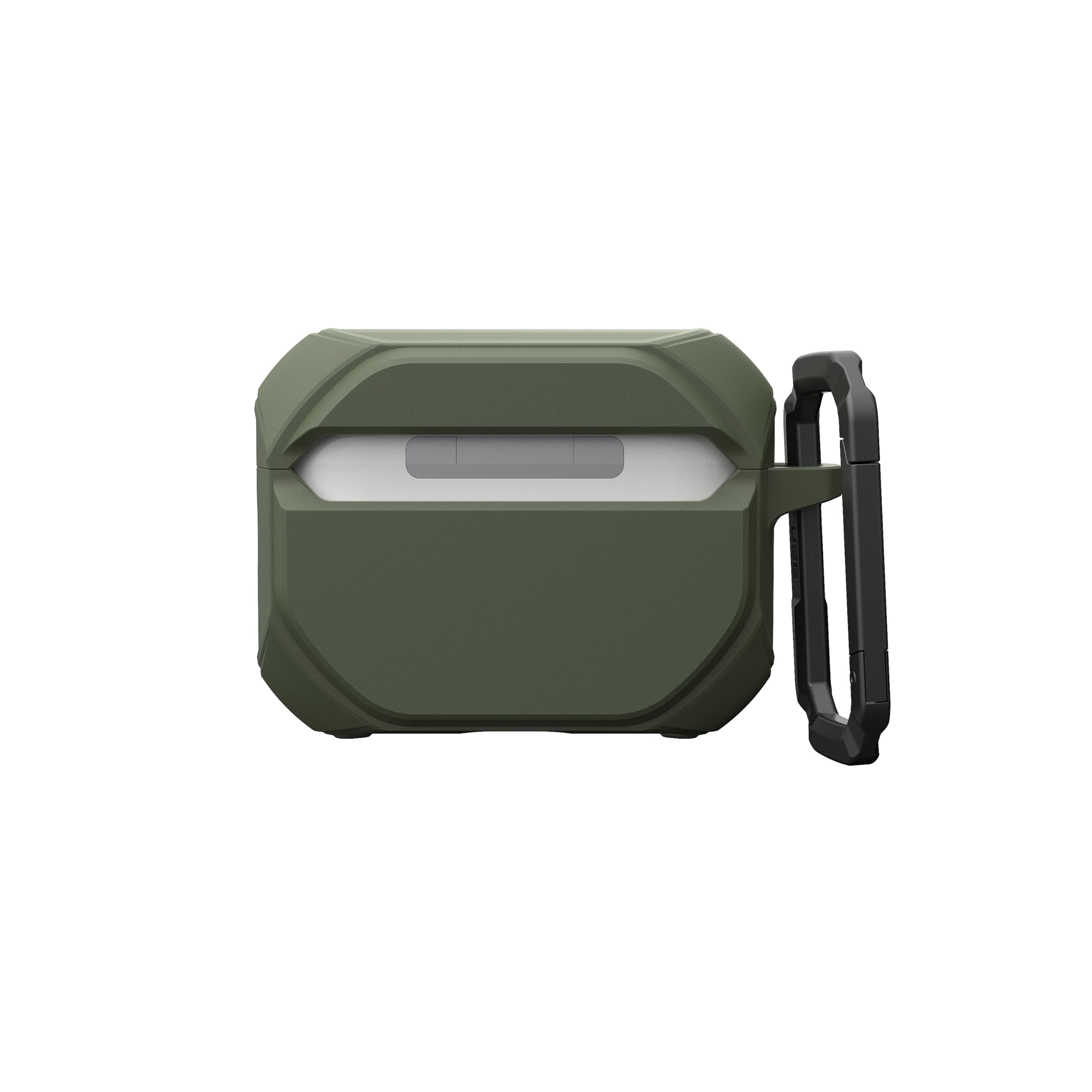 Alt View 6. UAG - AirPods Pro 3rd Gen Case w/ Built-in Phone Stand & Detachable Carabiner Clip, Rugged Protective Cover, Monarch - Olive Drab/Silver.