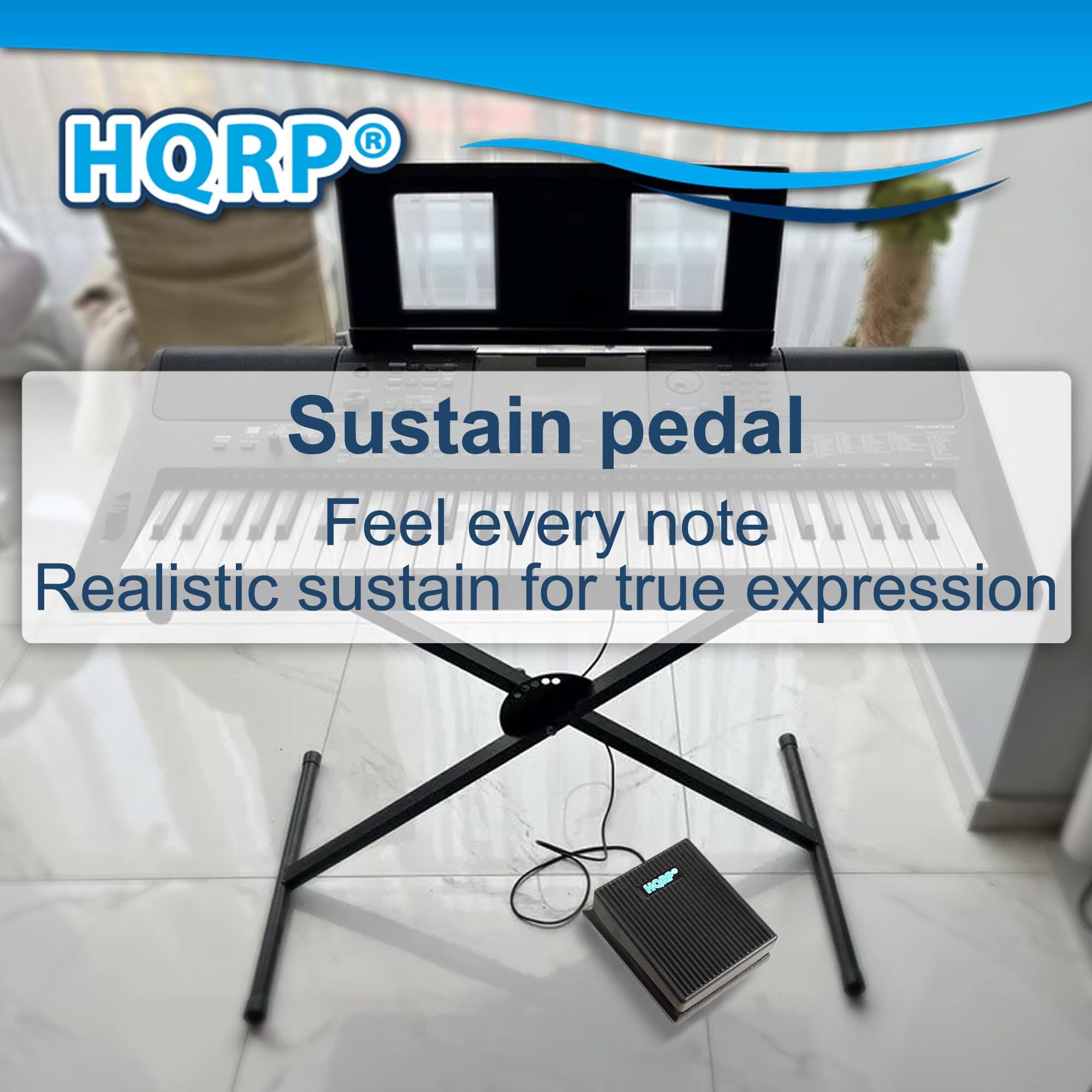 HQRP Sustain pedal  
Feel every note  
Realistic sustain for true expression