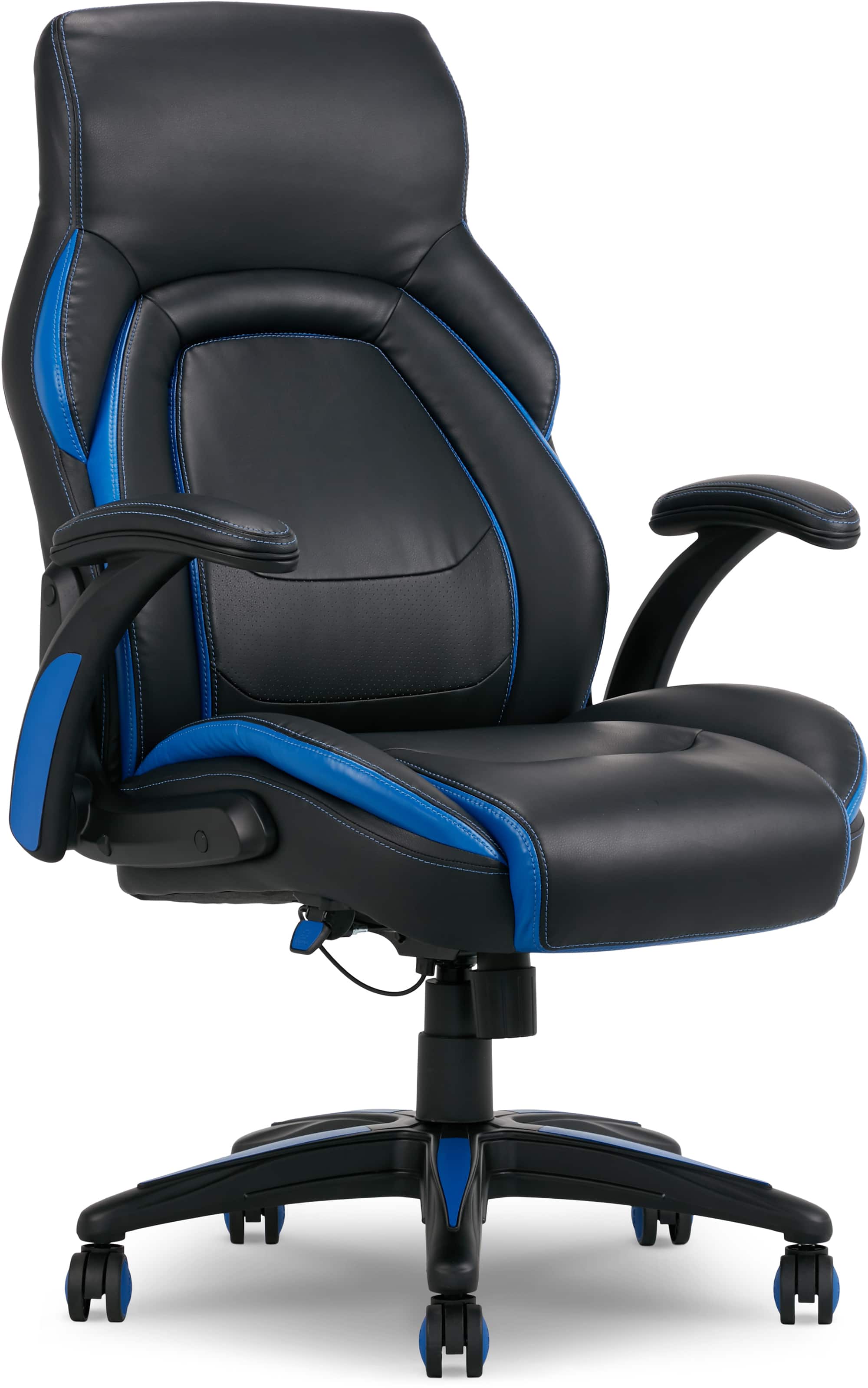 Front. Dormeo - Vantage OCTAspring Bonded Leather Gaming Chair - Blue.