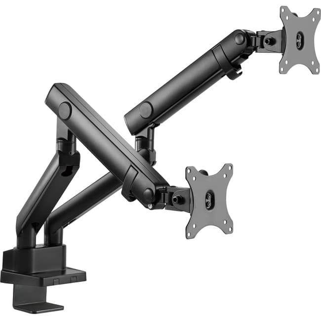 SIIG Inc - SIIG Aluminum Mechanical Spring Dual Monitor Mount - 17" to 32 - 17.6 lbs - Top Mounting - Supports Landscape or - Black