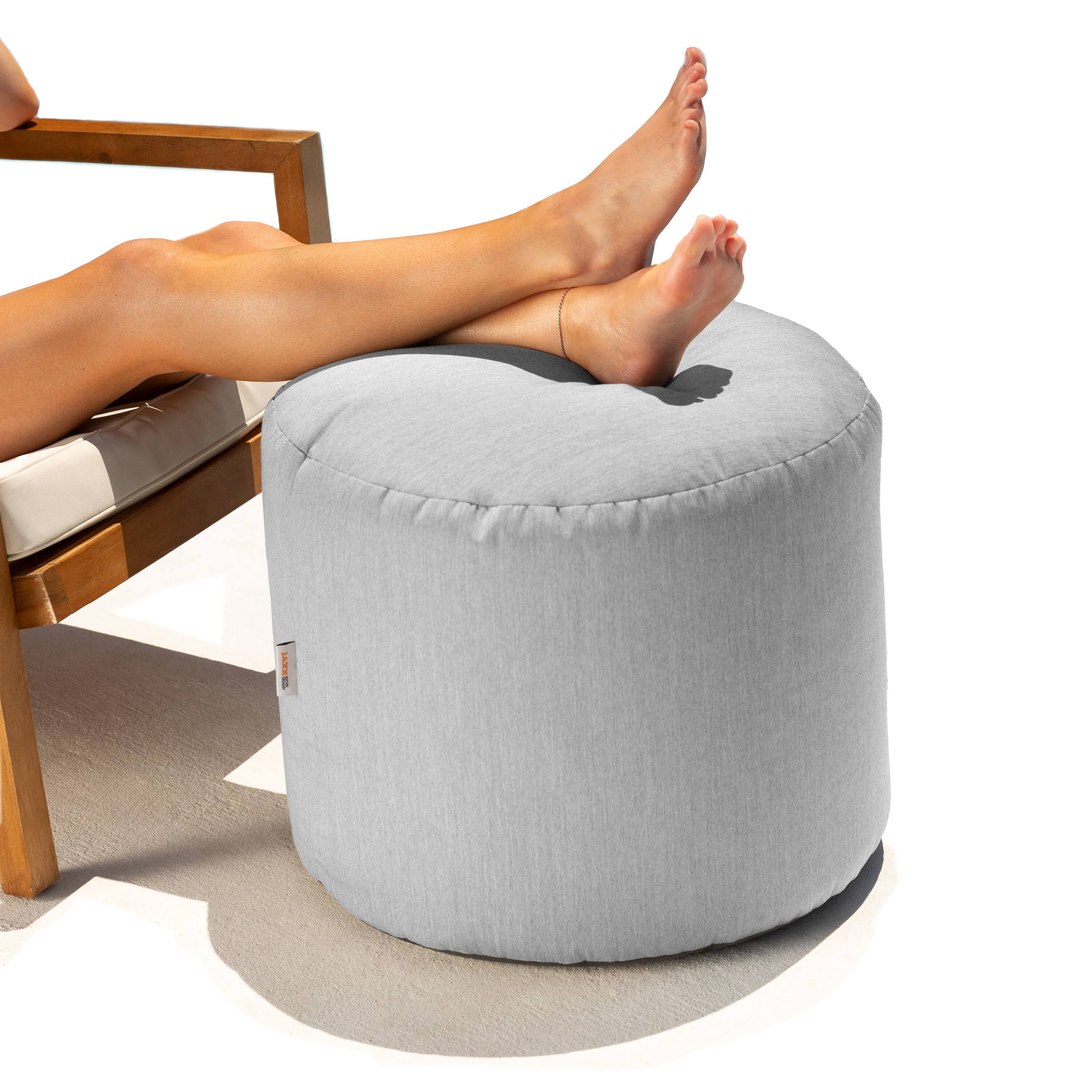 Alt View 1. Jaxx - Jaxx Spring Indoor / Outdoor Bean Bag Pouf Ottoman, Sunbrella Granite - Granite.