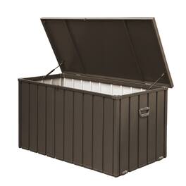 HTUTWOO - 200 Gallon Outdoor Storage Deck Box - Waterproof Large Patio Storage Bin for Cushions Throw Pillows Tools, Lockable - Dark Brown