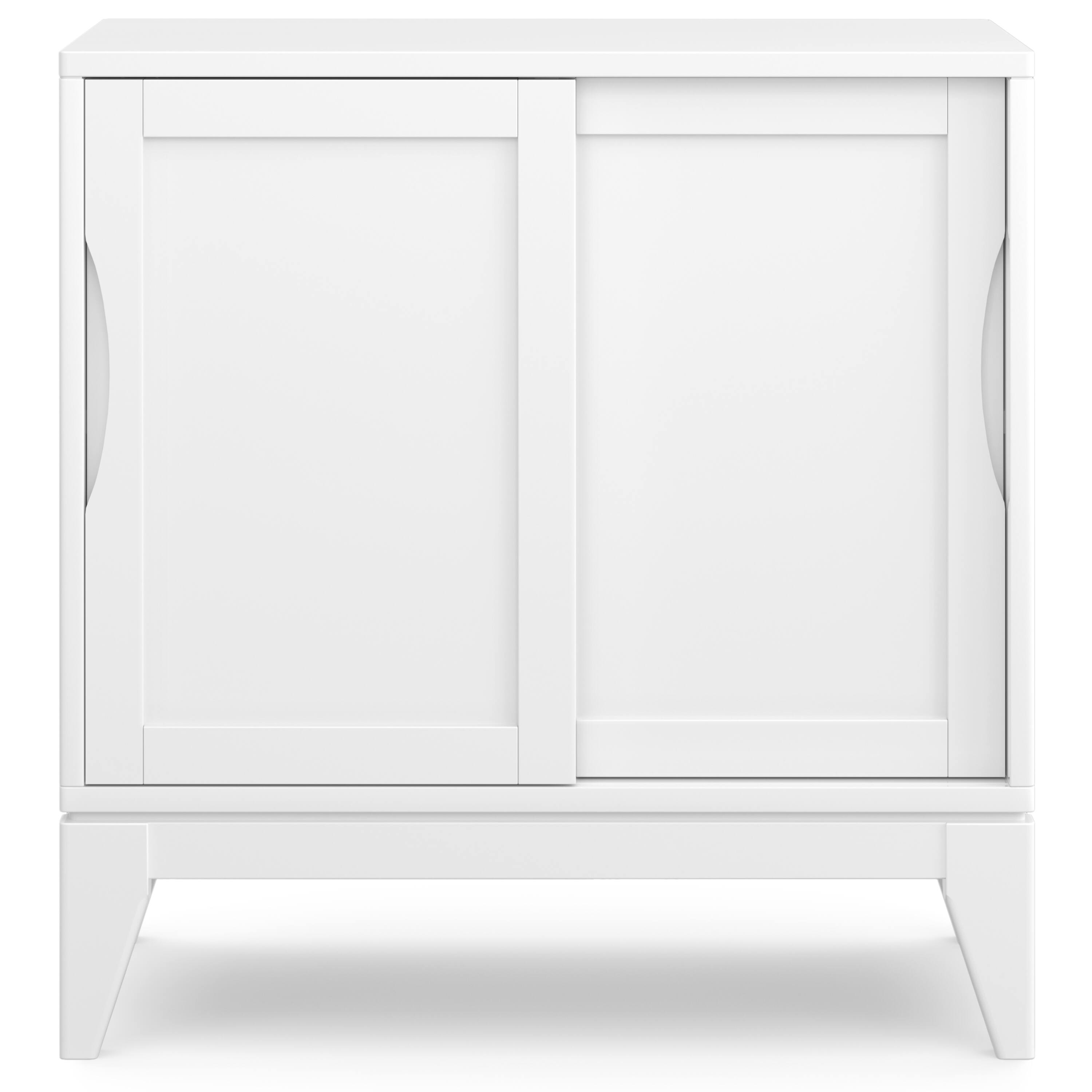 Alt View 12. Simpli Home - Harper Low Storage Cabinet - White.
