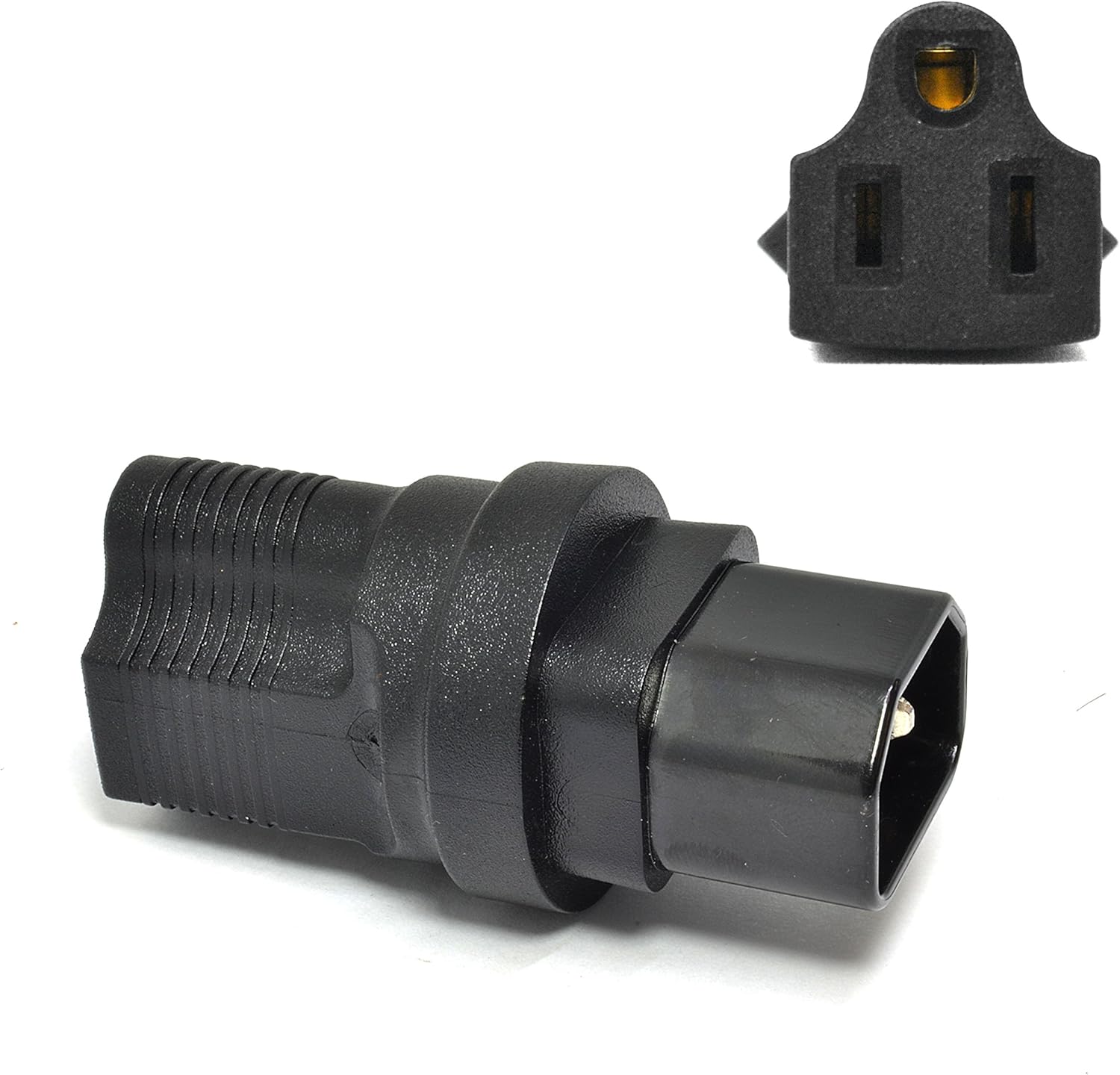 Ceptics - USA NEMA 5-15R to IEC 60320-C14 Power Plug Adapter – ETL Certified, Industrial Grade (IG-320) - Black