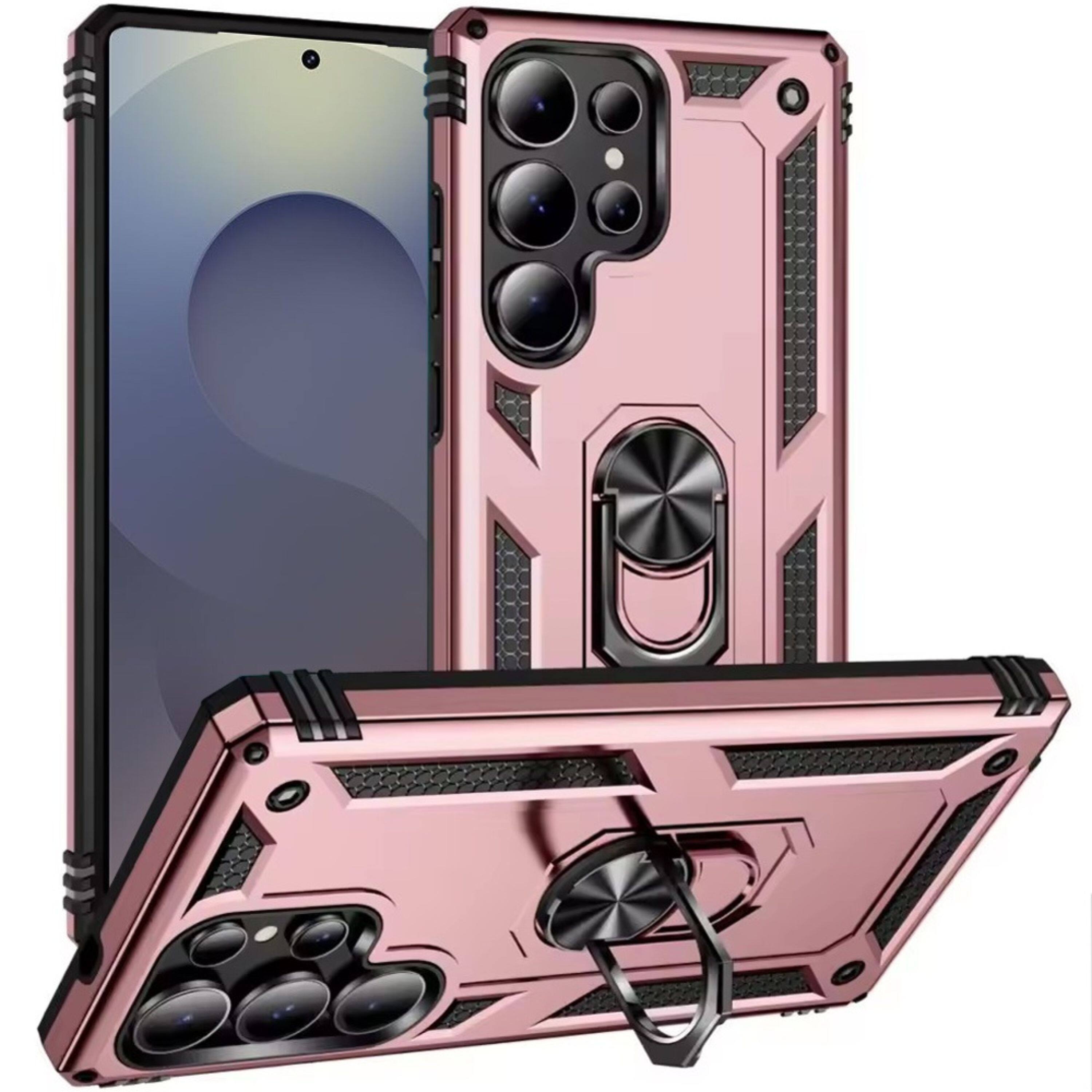 Kitcheniva - Metal Ring Kickstand Phone Case With Tempered Glass For Samsung S26 Ultra - Rose Gold price history on PriceWatchPro