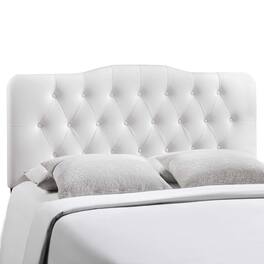 Annabel Upholstered Vinyl King Headboard by Modway - White