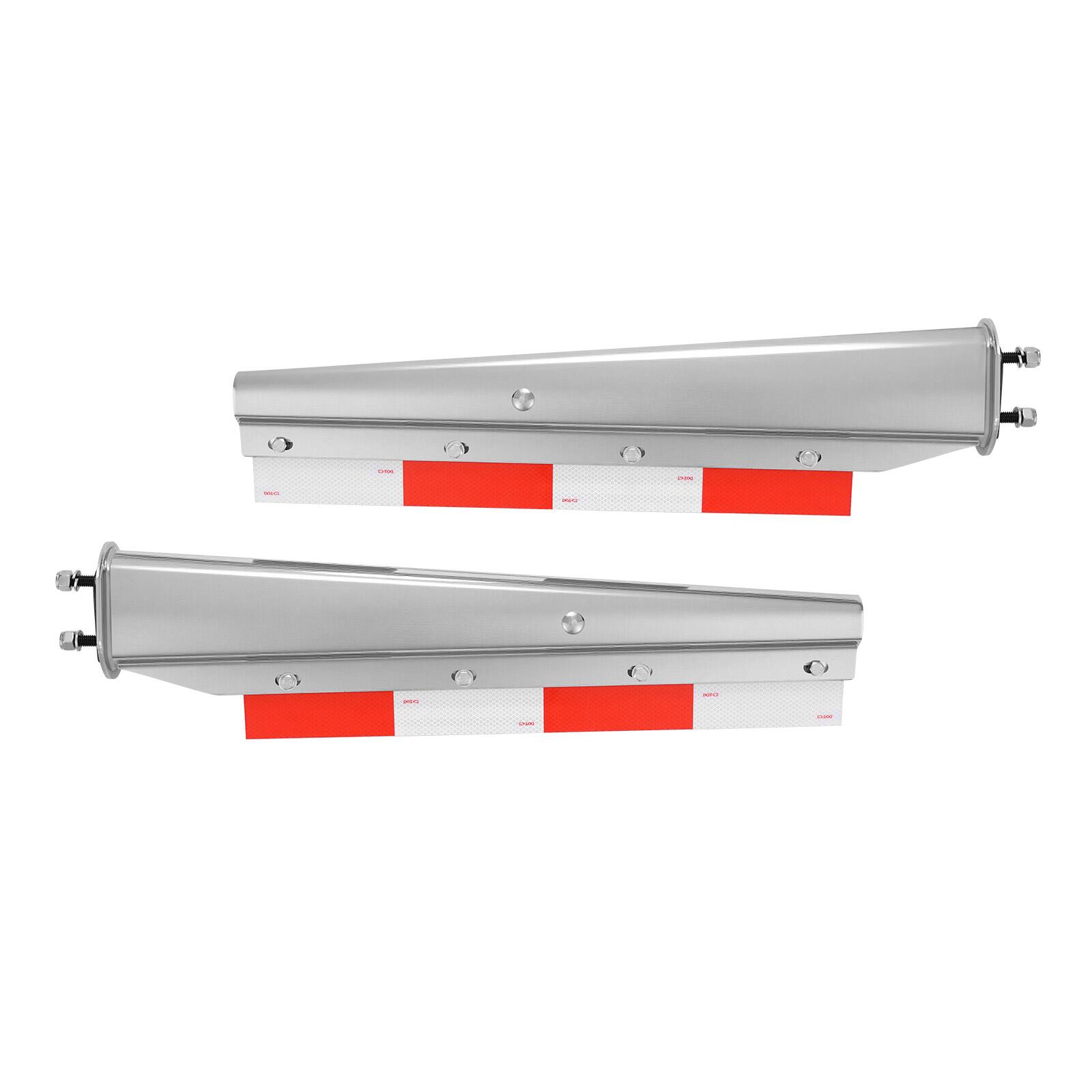 Alt View 5. VEVOR - Chrome Straight Spring Loaded Mud Flap Hangers, 2-1/2" Bolt Spacing Mudflap Hangers for Semi Trucks - Silver.