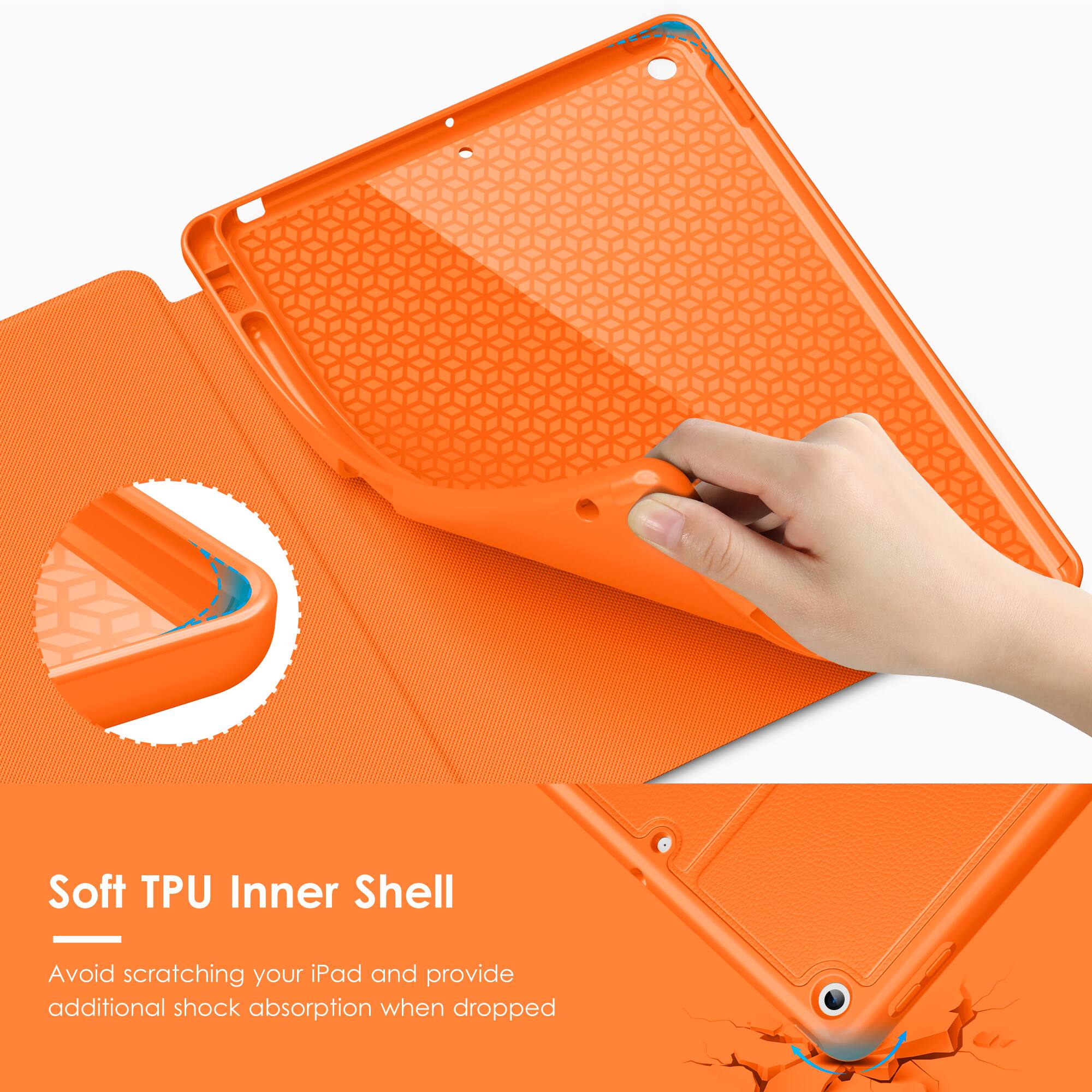 Soft TPU Inner Shell

Avoid scratching your iPad and provide additional shock absorption when dropped.