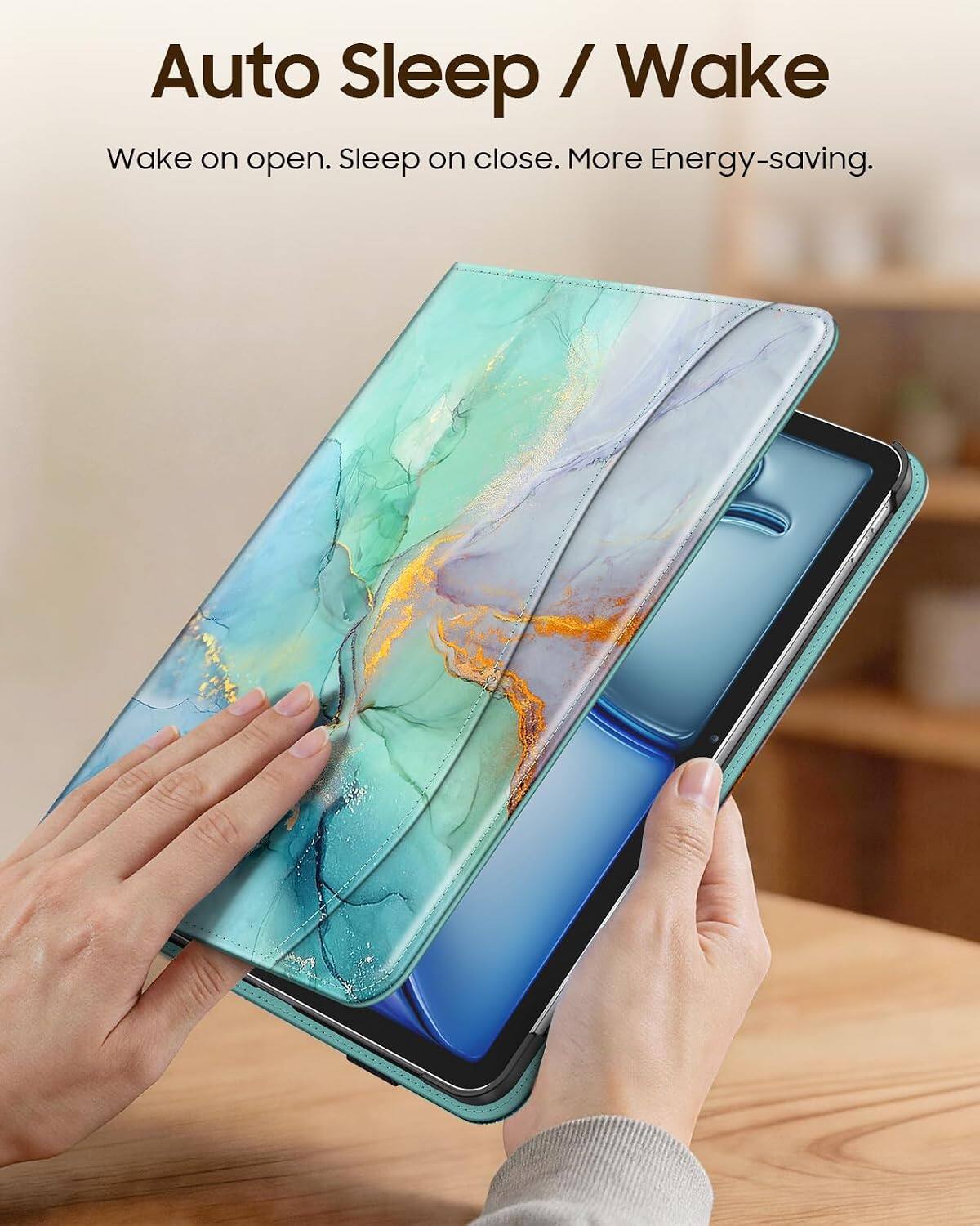 Auto Sleep / Wake  
Wake on open. Sleep on close. More Energy-saving.