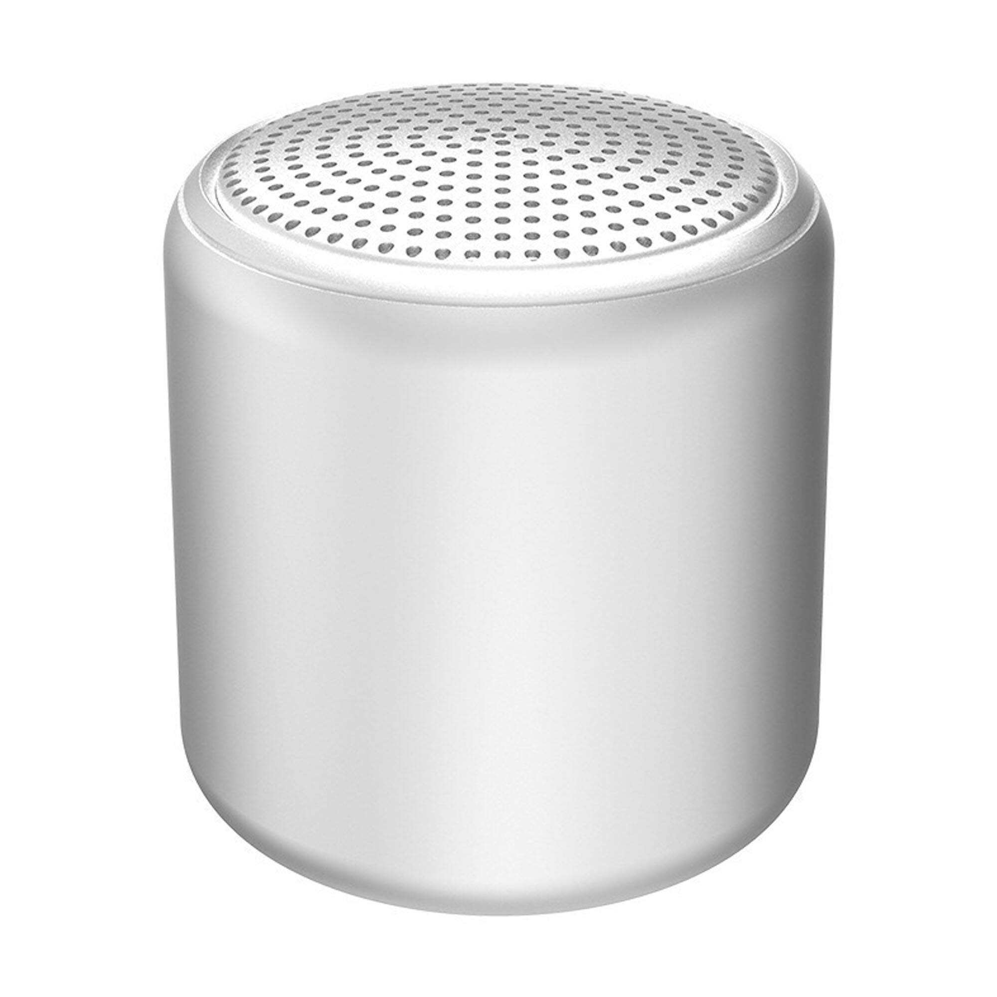 Front. YONWAY - Mini Portable Wireless Bluetooth Speaker, Macaroon Color Travel Sound Machine, USB Port Charging - Pearl White.