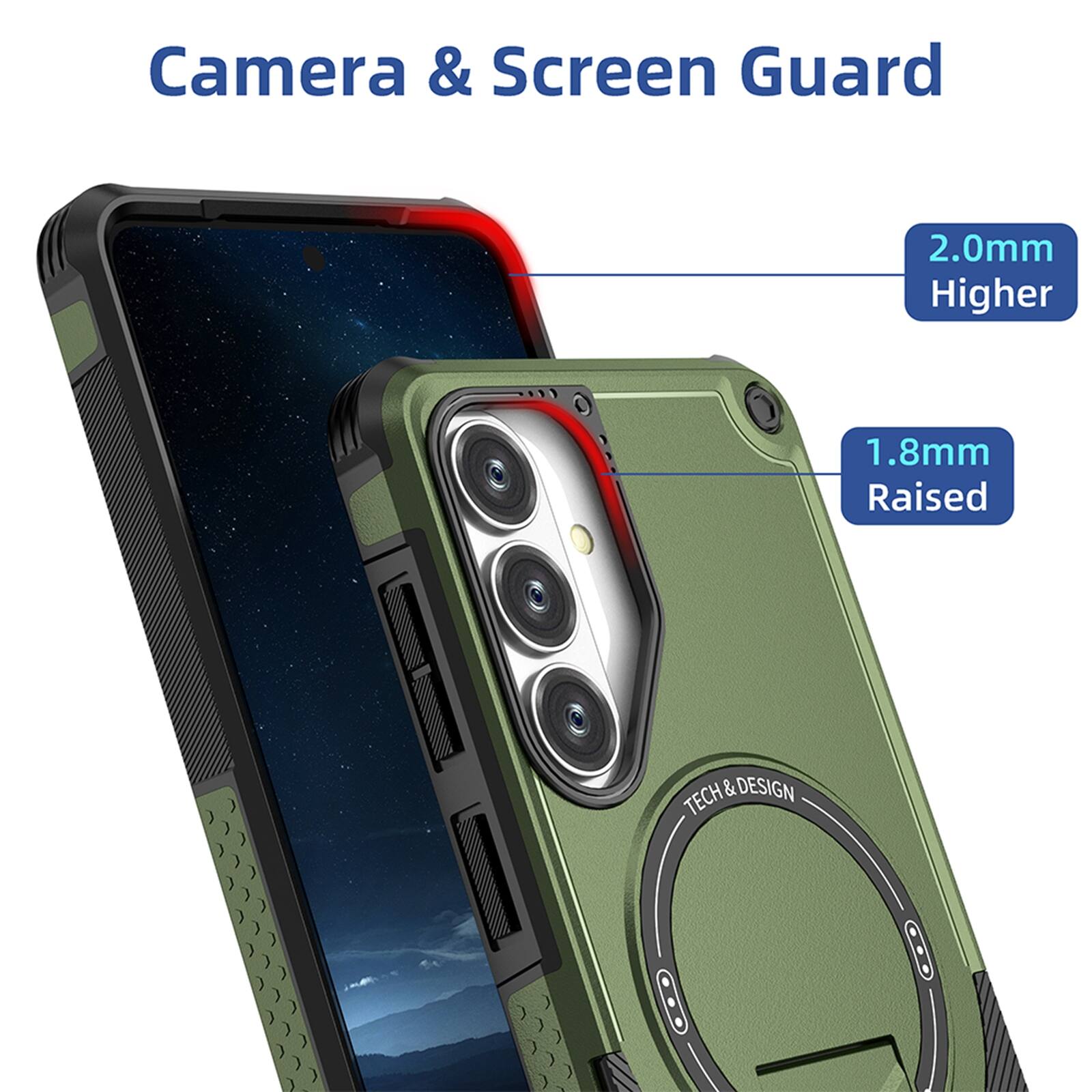 Camera & Screen Guard

2.0mm Higher

1.8mm Raised

TECH & DESIGN