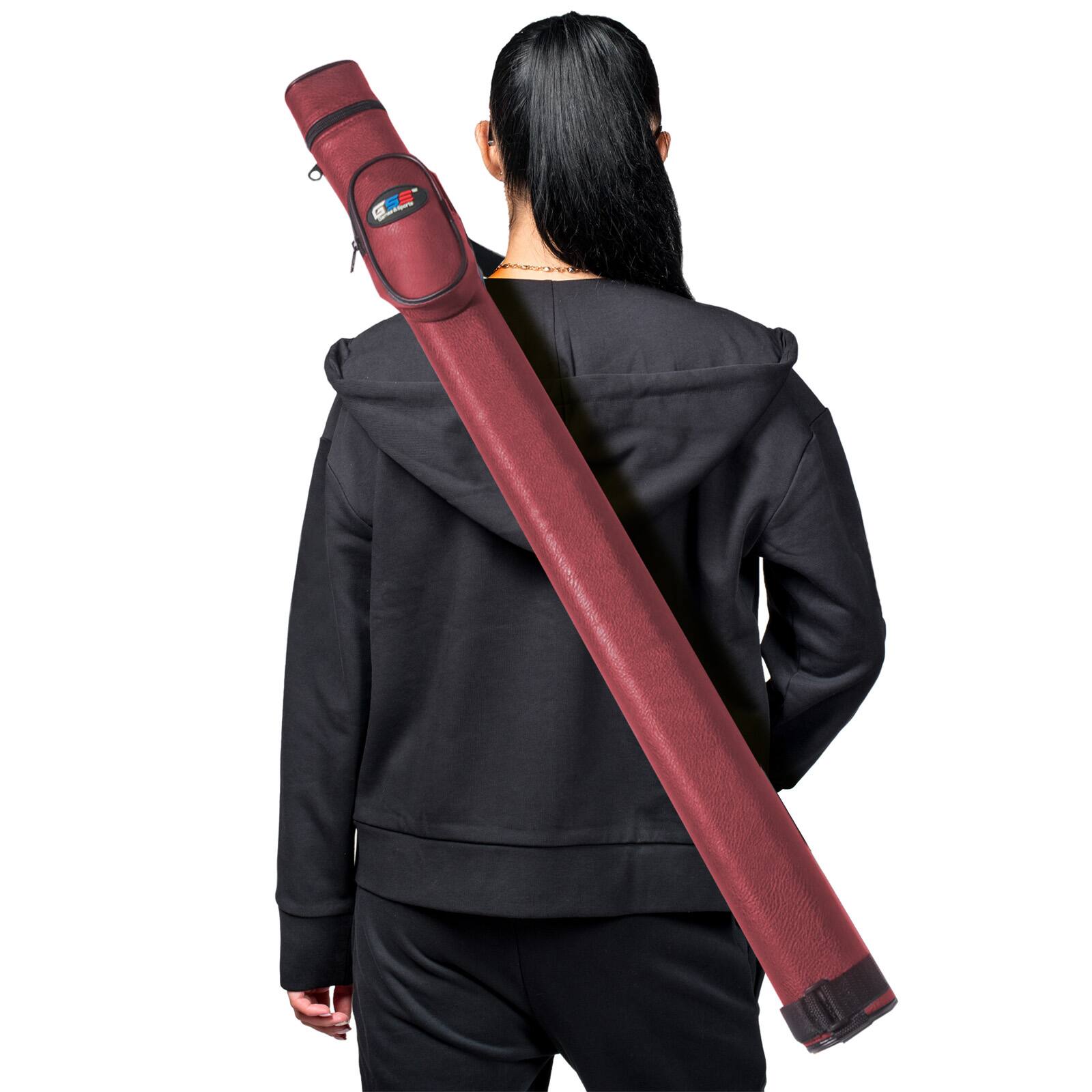Alt View 4. GSE Games & Sports Expert - 1x1 Hard Billiard Pool Cue Stick Carrying Case, Billiard Cue Case, Billiard Accessories - Burgundy - Burgundy.