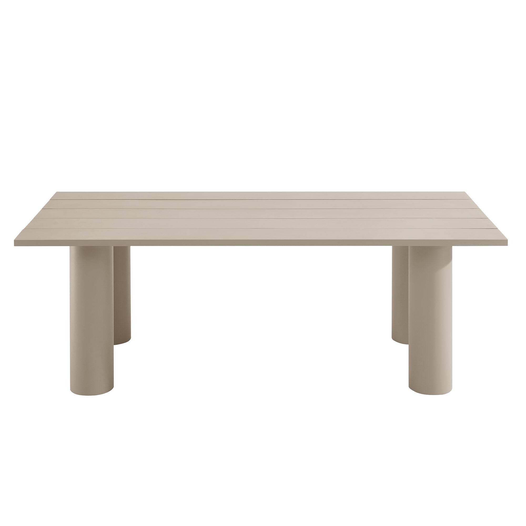 Alt View 4. Modway - Nautica Outdoor Patio 87" Rectangular Aluminum Dining Table by Modway - Taupe.
