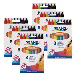Prang - Soybean Crayons, Large, 8 Colors Per Pack, 6 Packs