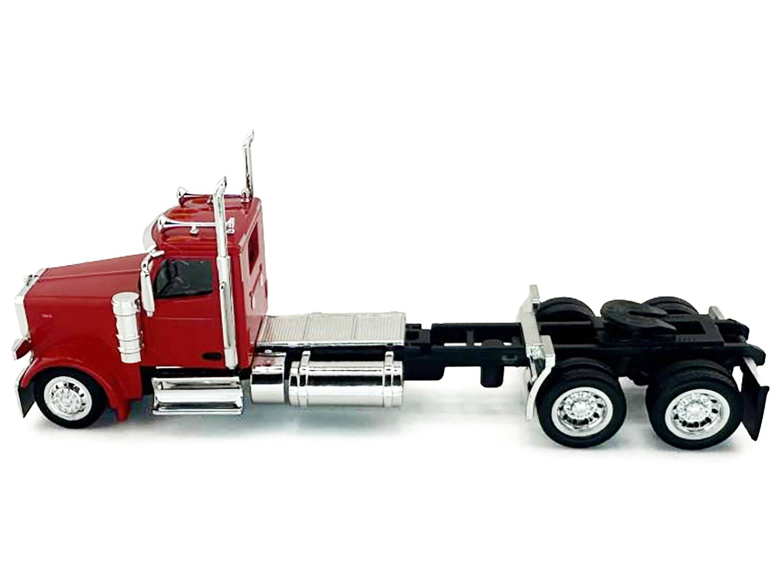 Angle. HO Logistics Replicas - Peterbilt 589 2-Axel Day Cab Red 1/87 (HO) Plastic Model Car by HO Logistics - Red.
