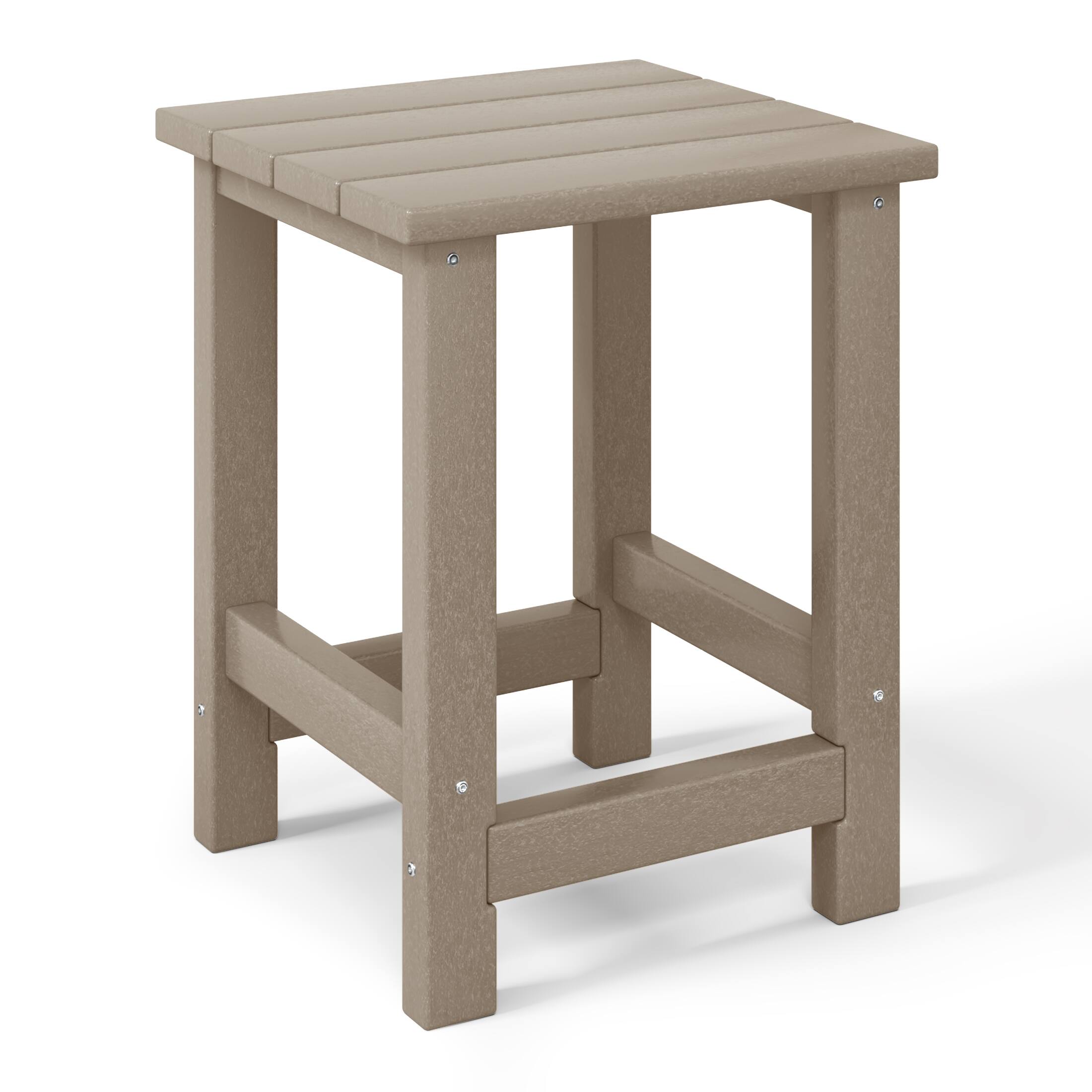 Alt View 4. WestinTrends - WestinTrends Malibu Kids 3-Piece Outdoor HDPE Adirondack Chairs With Square Side Table Set - Weathered Wood.