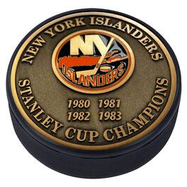 Mustang Drinkware - New York Islanders 4-Time Stanley Cup Champions Medallion Collection Puck - Multicolor