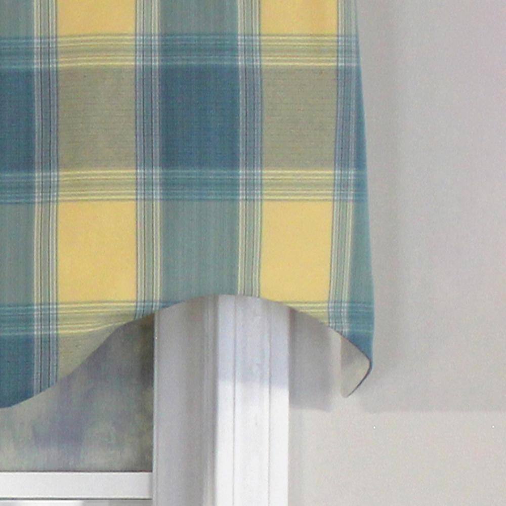 Left. RLF Home - RLF Home Syon Park Plaid Regal Style 3" Rod Pocket Valance 50" x 17" Multicolor - Sunshine.