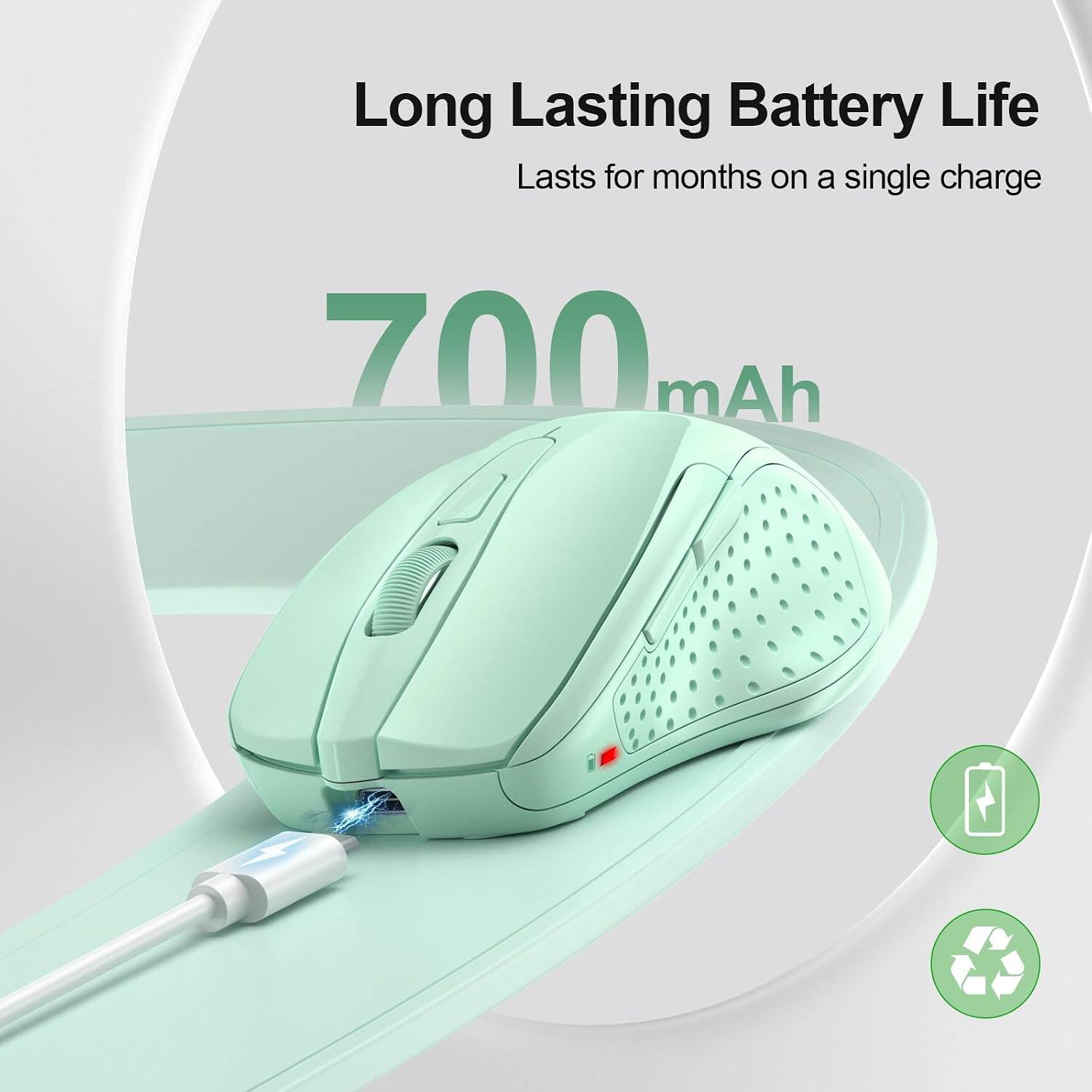 Long Lasting Battery Life  
Lasts for months on a single charge  
700 mAh