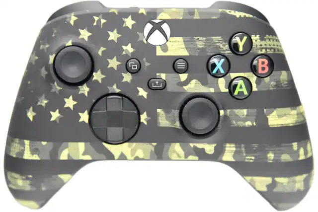 Front. ProControllers - Custom Wireless Controller for Xbox Series X|S, Xbox One, & PC - Camo Flag.