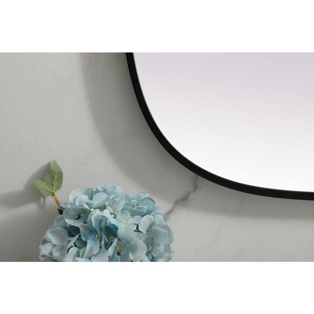 Alt View 3. Elegant Decor - Metal Frame Oval Mirror 24x40 Inch in Black - Black.