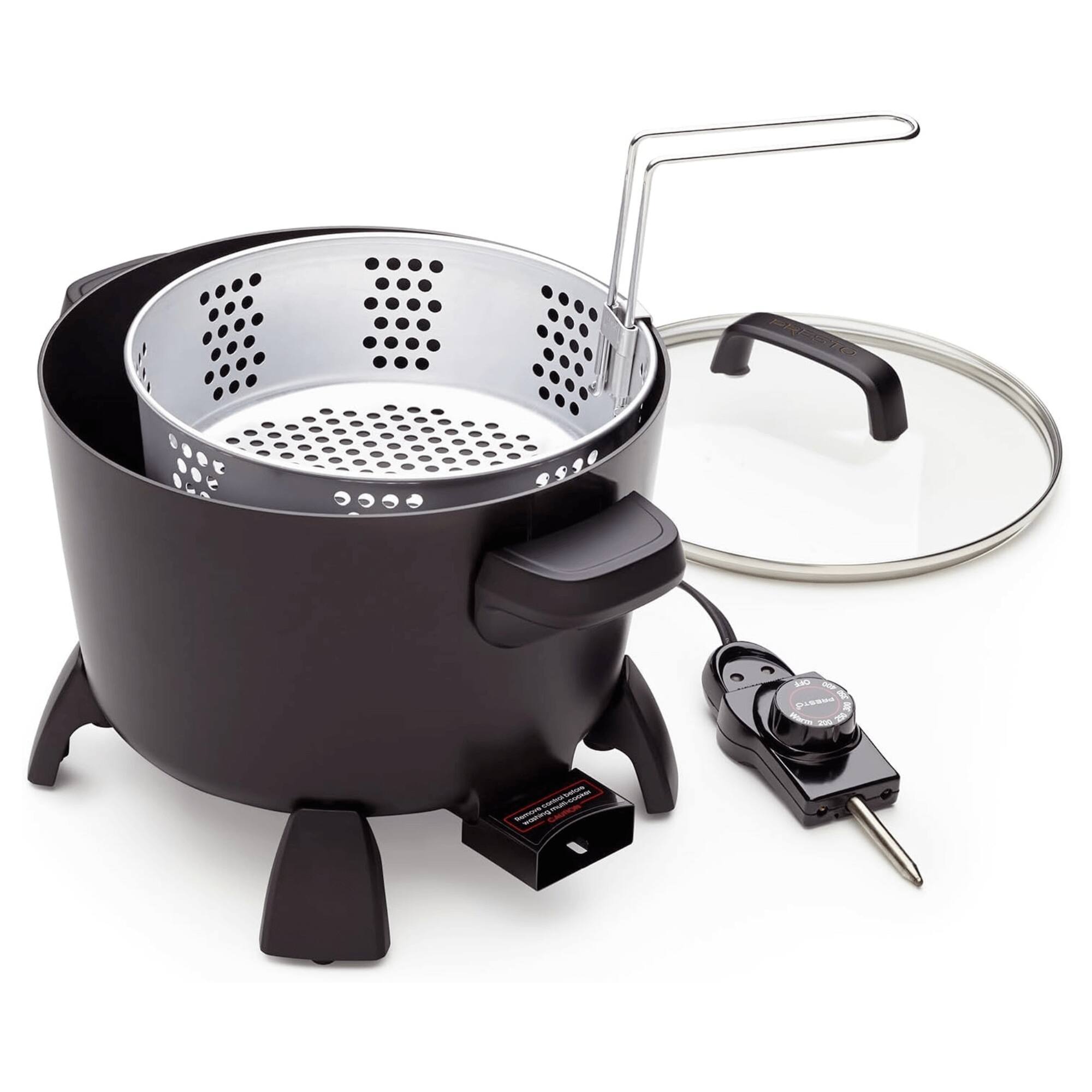 Alt View 1. Presto - 8-Cup Big Kettle Steamer Deep Fryer Multi-Cooker - Black.