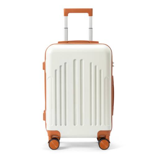 Alt View 1. Winado - 20" Airline Approved Small Trolley Case ABS Hardside Suitcase with Double Spinner Wheels & TSA Lock for Travel Business - White & Brown.
