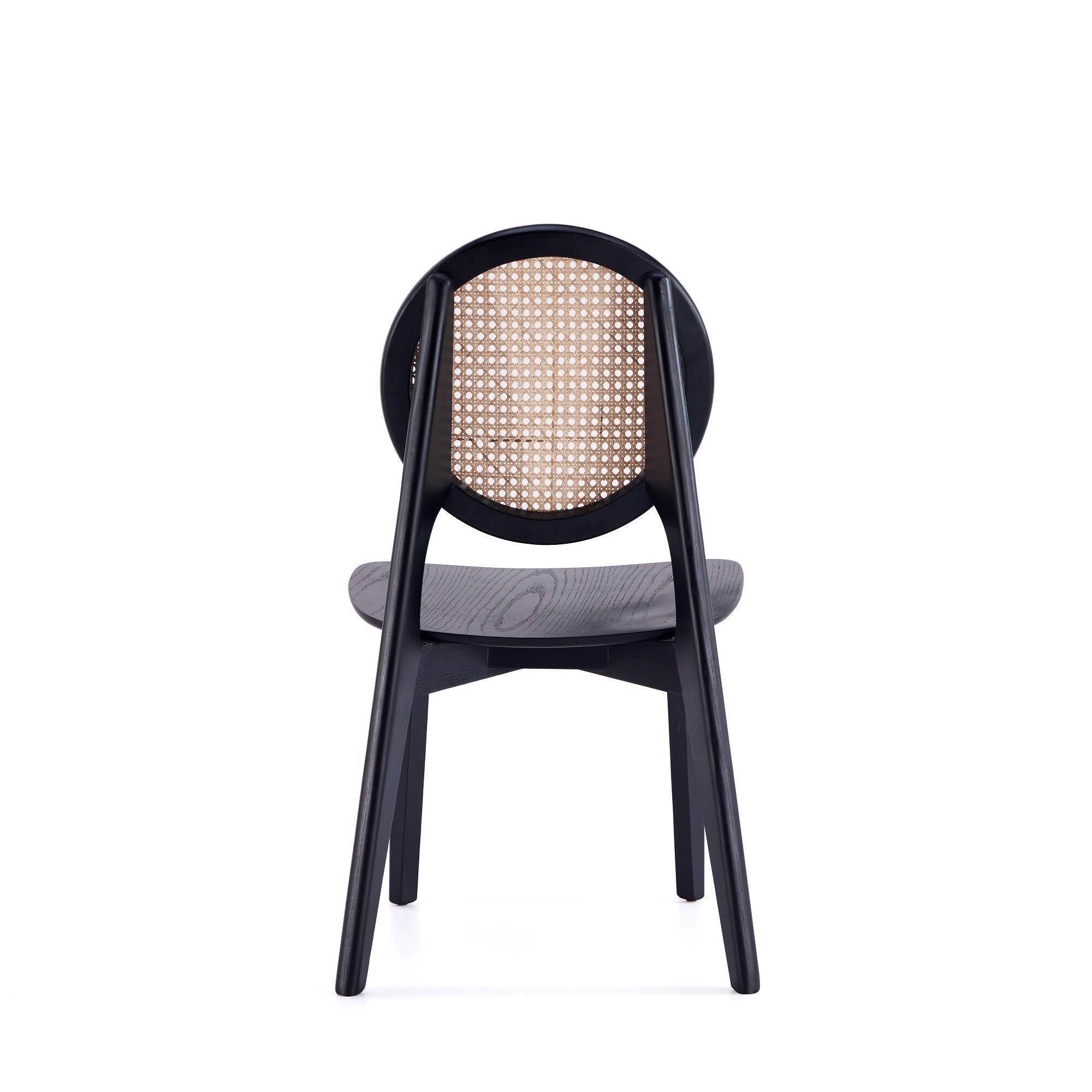 Alt View 3. Manhattan Comfort - Versailles Industry Chic Wood Dining Chair - Set of 2 - Black and Natural.