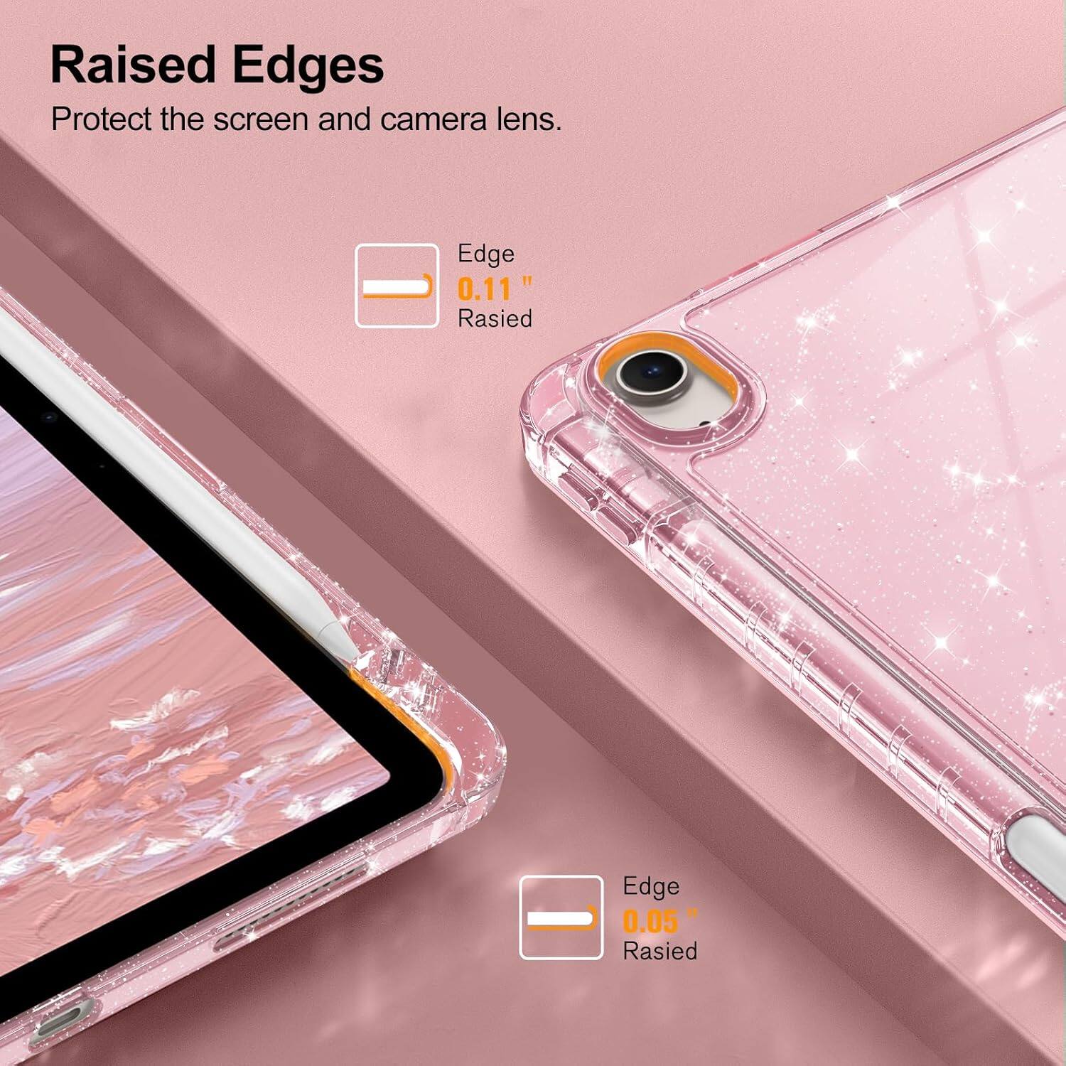 Raised Edges Protect the screen and camera lens.

Edge 0.11" Raised

Edge 0.05" Raised