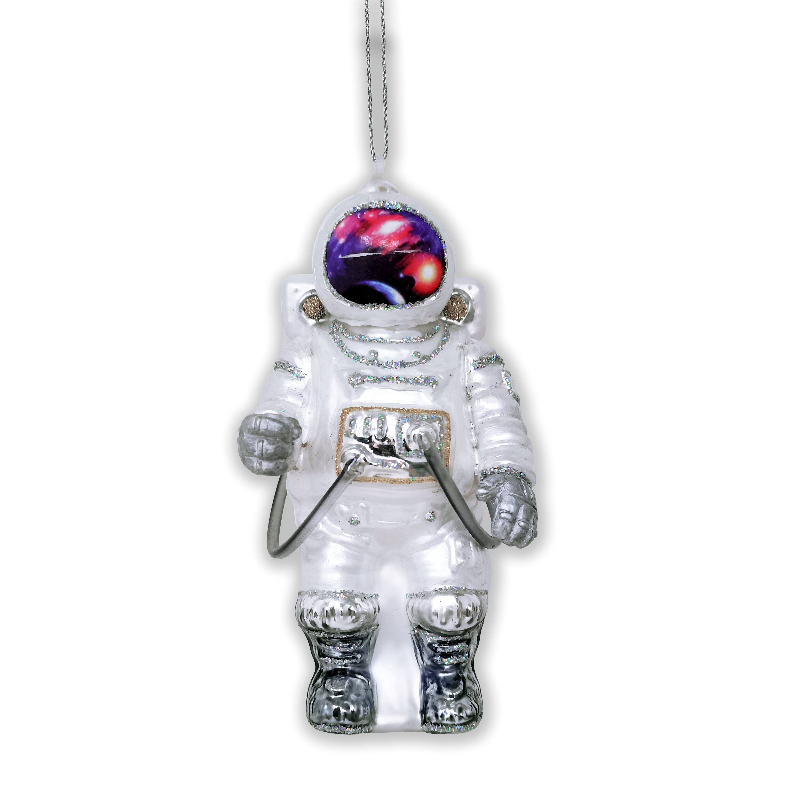 Front. OrnamentallyYou - Astronaut Glass Christmas Ornament - Multi-colored.