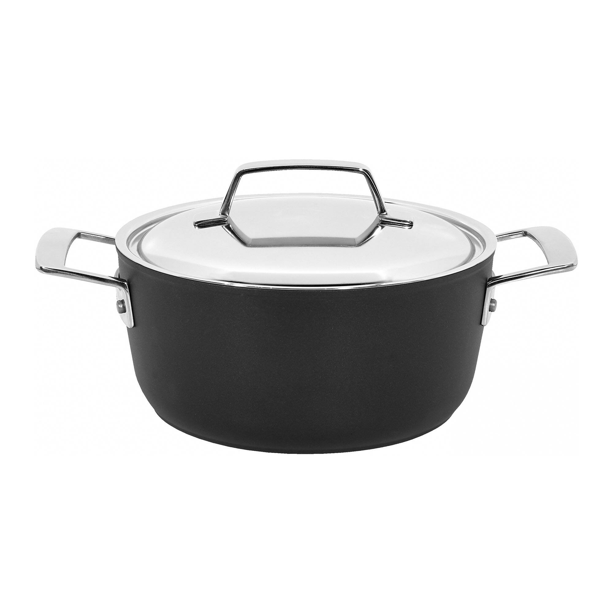Front. Demeyere - Demeyere AluPro 2.5-qt Aluminum Nonstick Dutch Oven - Black.